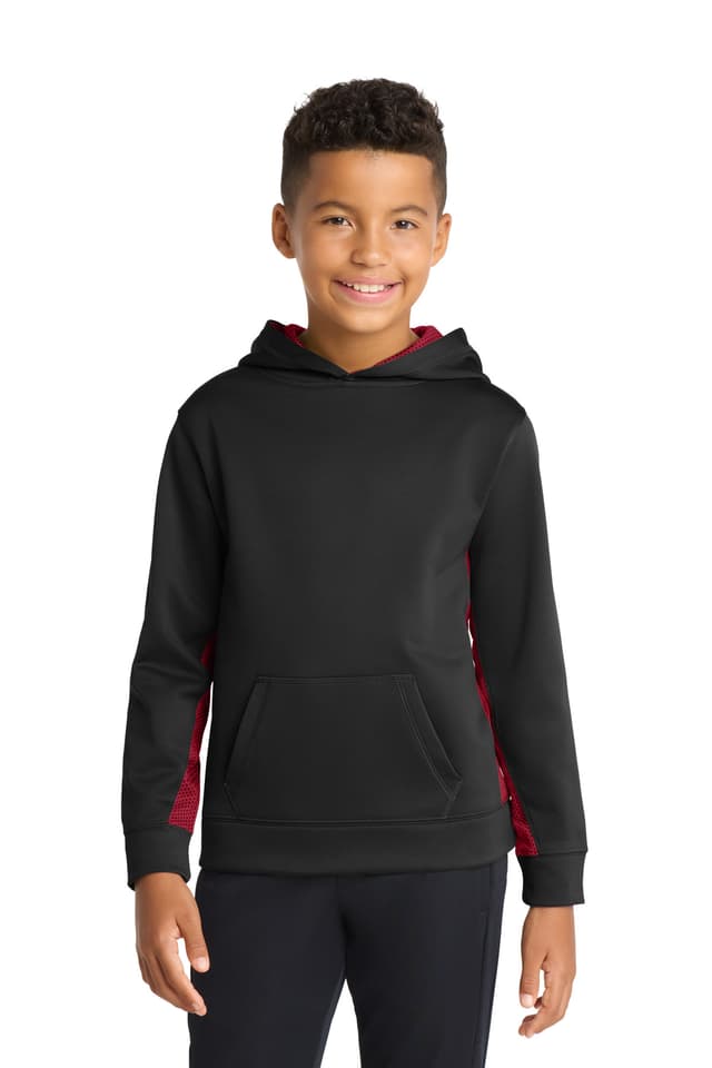 Sport-Tek ® Youth Sport-Wick ® CamoHex Fleece Colorblock Hooded Pullover