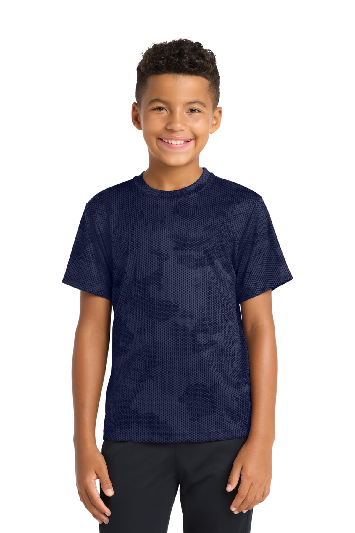Sport-Tek ® Youth CamoHex Tee — True Navy