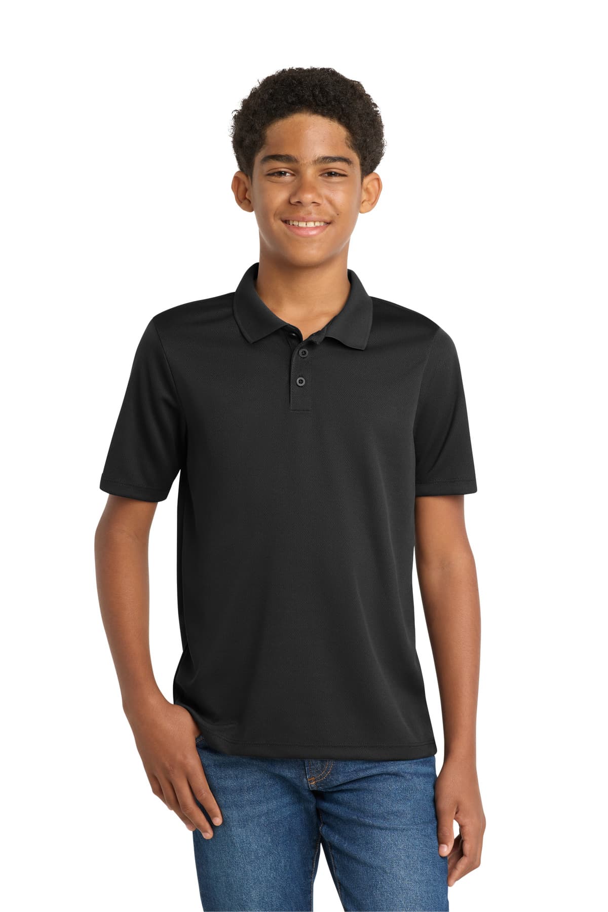 Sport-Tek ® Youth PosiCharge ® RacerMesh ® Polo — Black