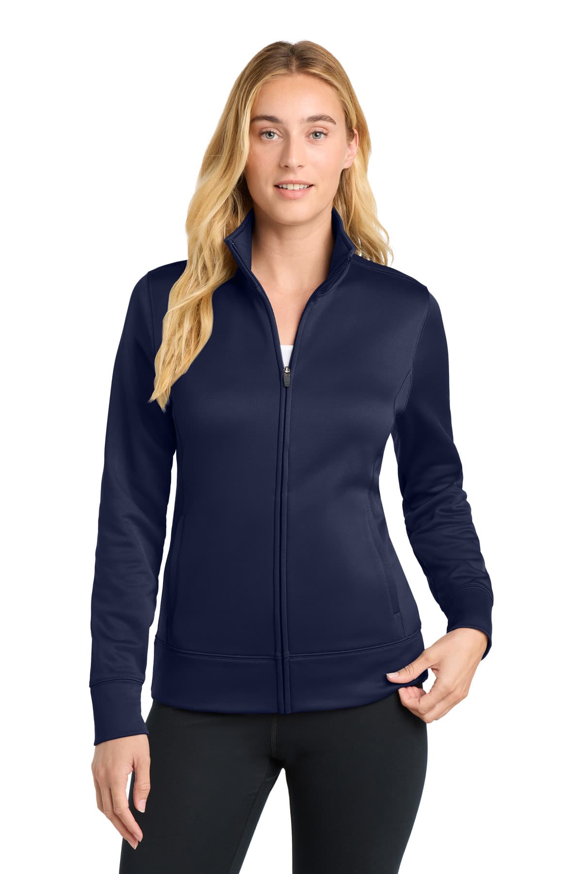 Sport-Tek ® Women's Sport-Wick ® Fleece Full-Zip Jacket — Navy