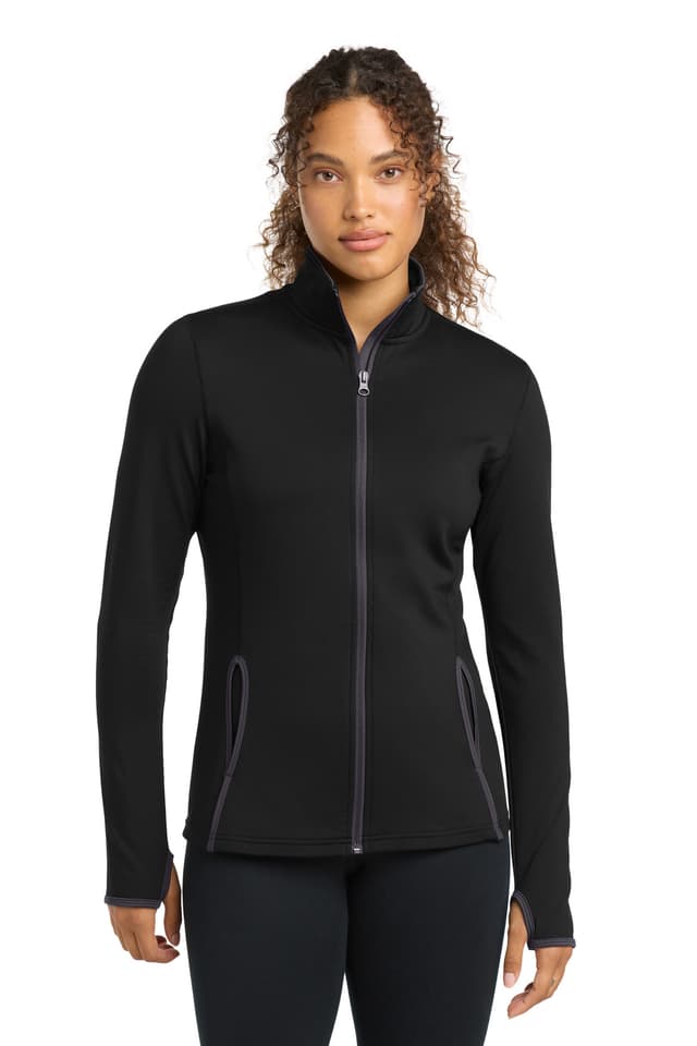 Sport-Tek ® Women's Sport-Wick ® Stretch Contrast Full-Zip Jacket