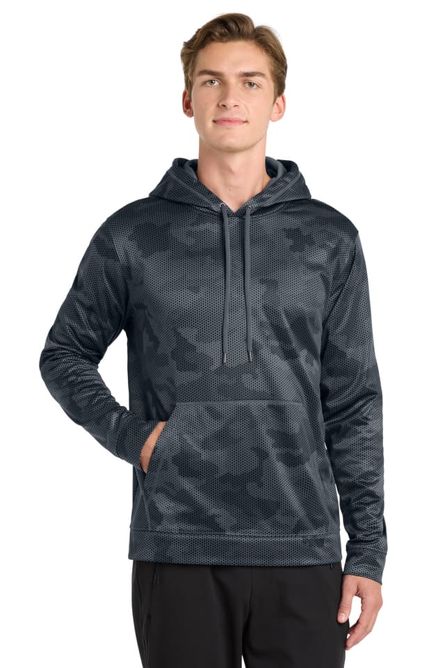 Sport-Tek ® Sport-Wick ® CamoHex Fleece Hooded Pullover
