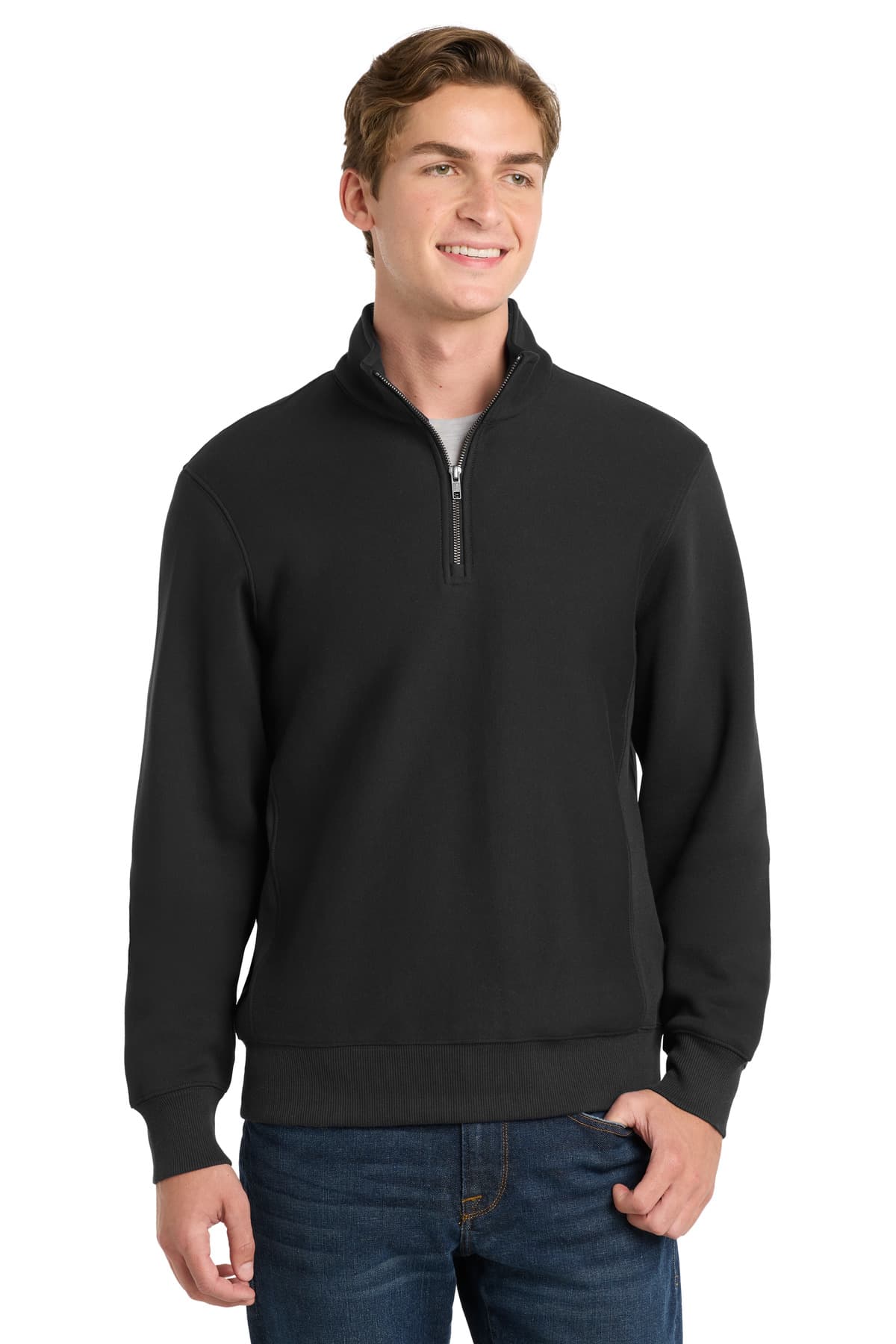 Sport-Tek ® Super Heavyweight 1/4-Zip Pullover Sweatshirt — Black