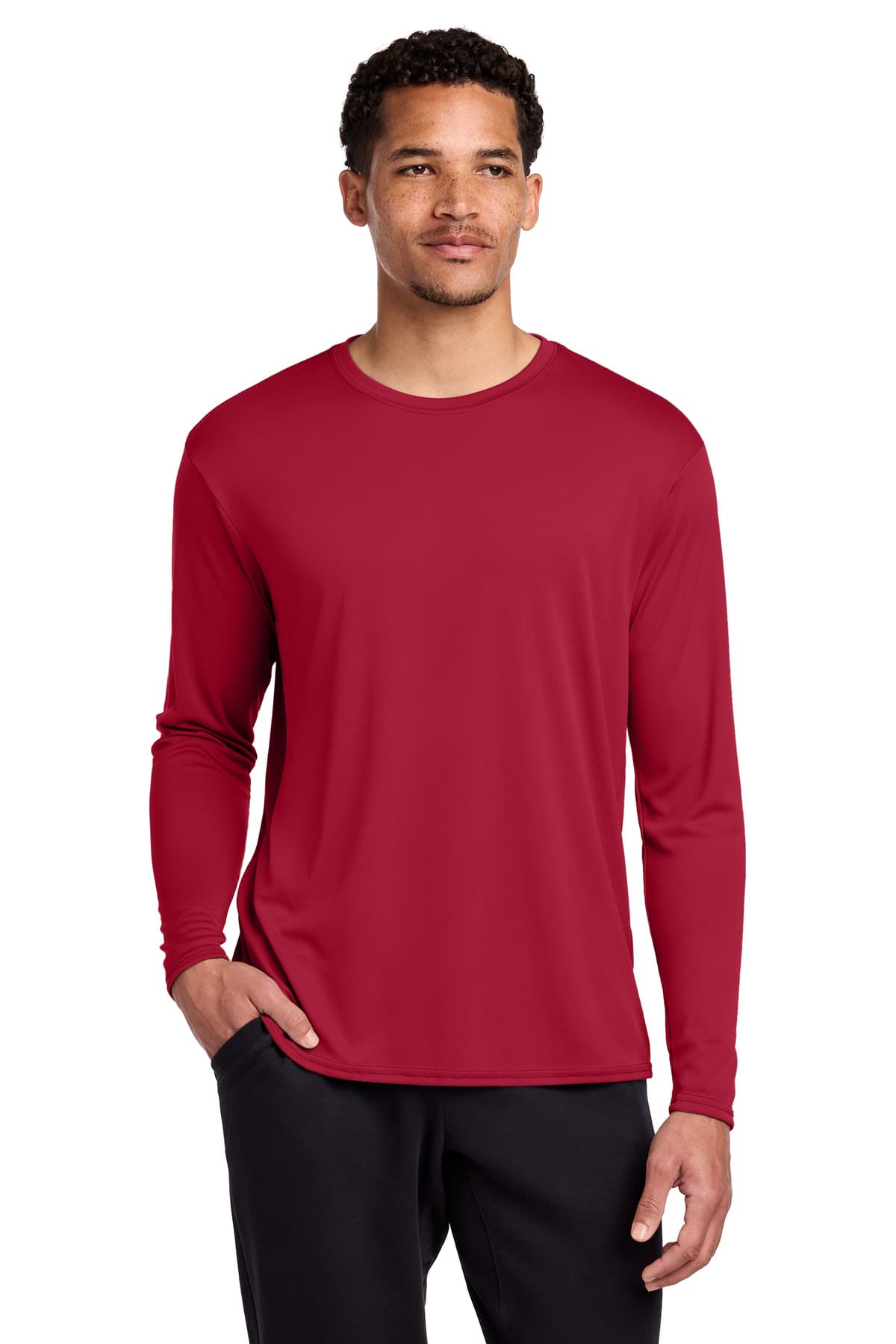 Port & Co  Long Sleeve Performance Tee — Red