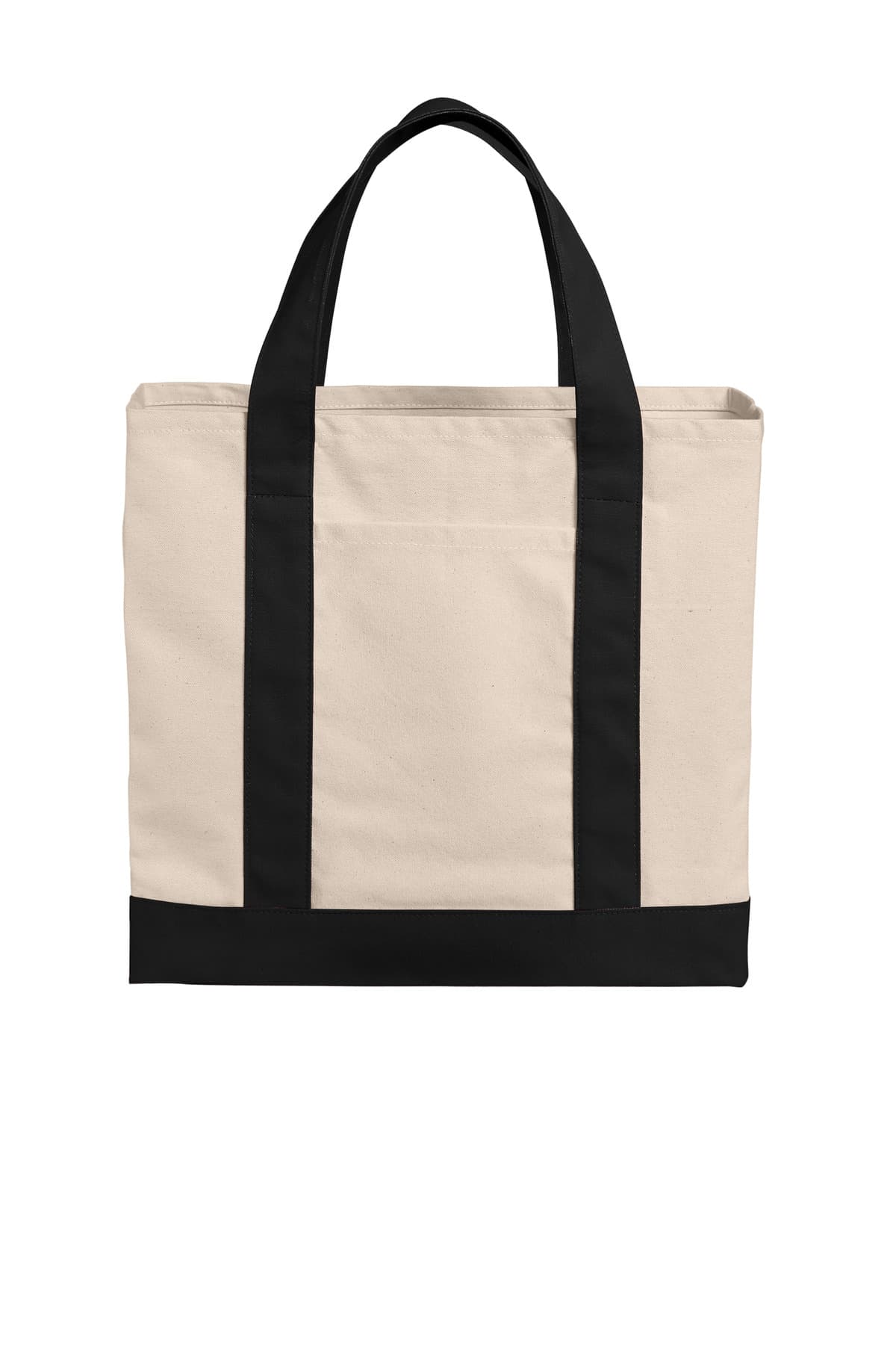 Port Authority ® Cotton Canvas Two-Tone Tote — Natural/ Deep Black
