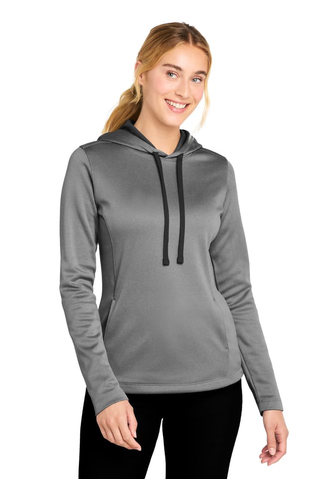 Sport-Tek ® Women's PosiCharge ® Sport-Wick ® Heather Fleece Hooded Pullover