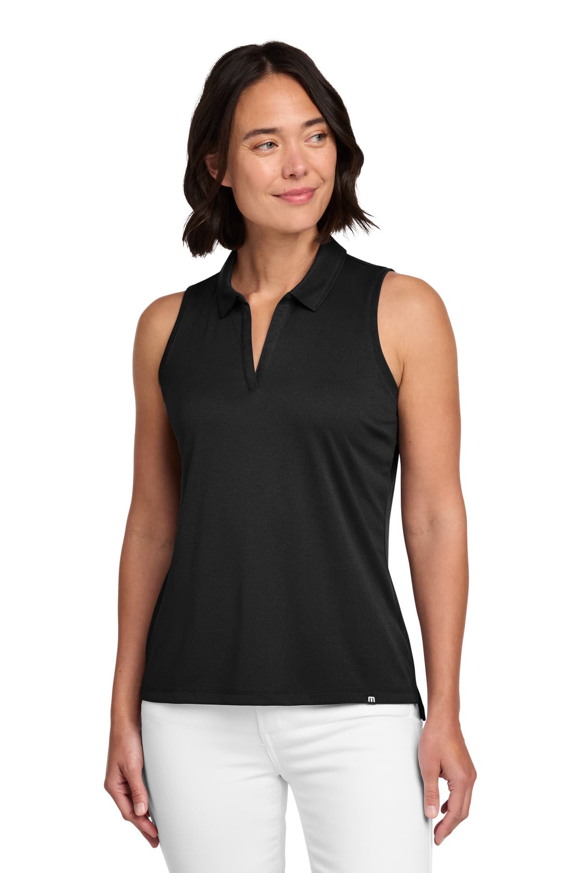 TravisMathew Women's Coto Performance Sleeveless Polo — Black