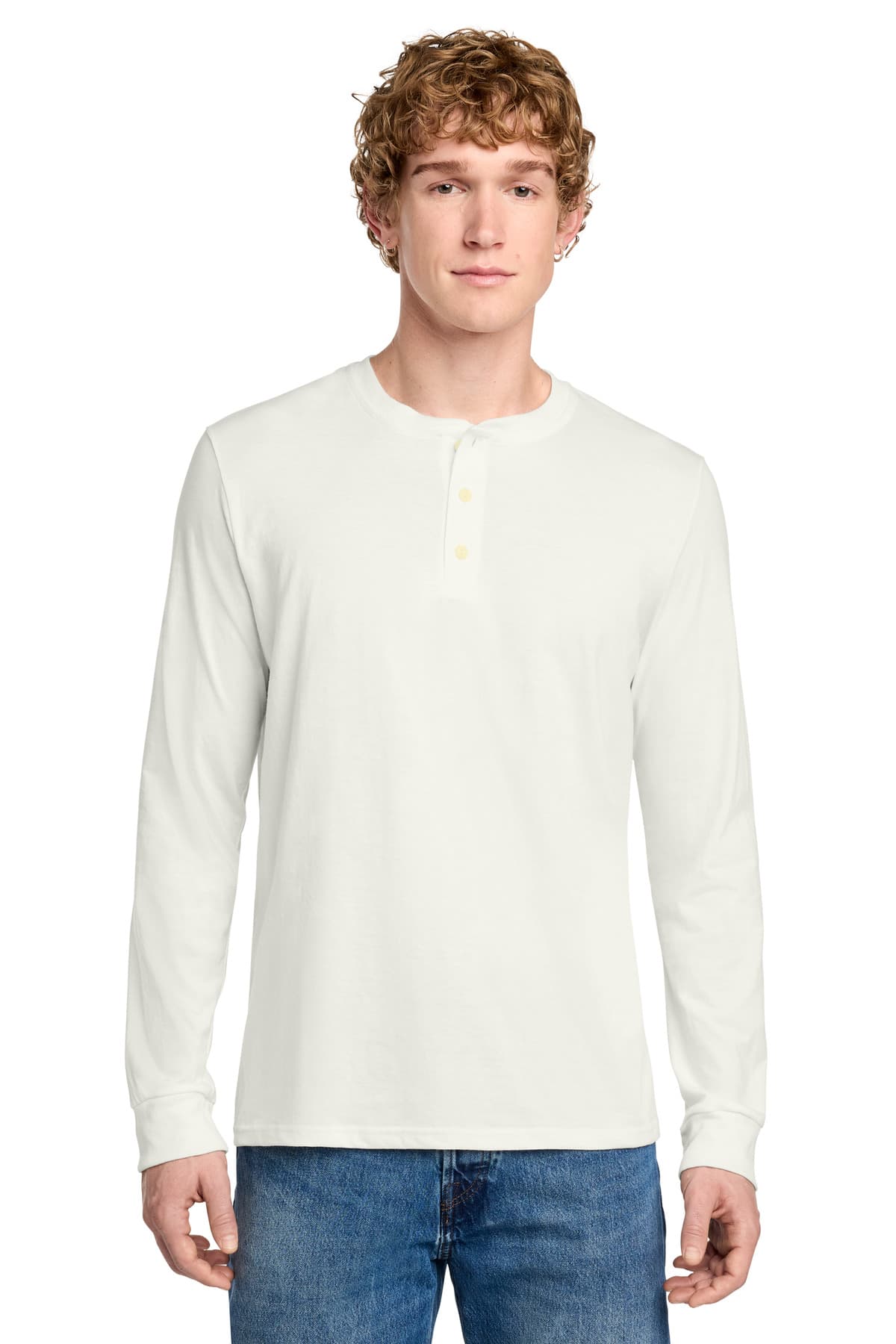 District ® Perfect Tri ® Long Sleeve Henley — Natural