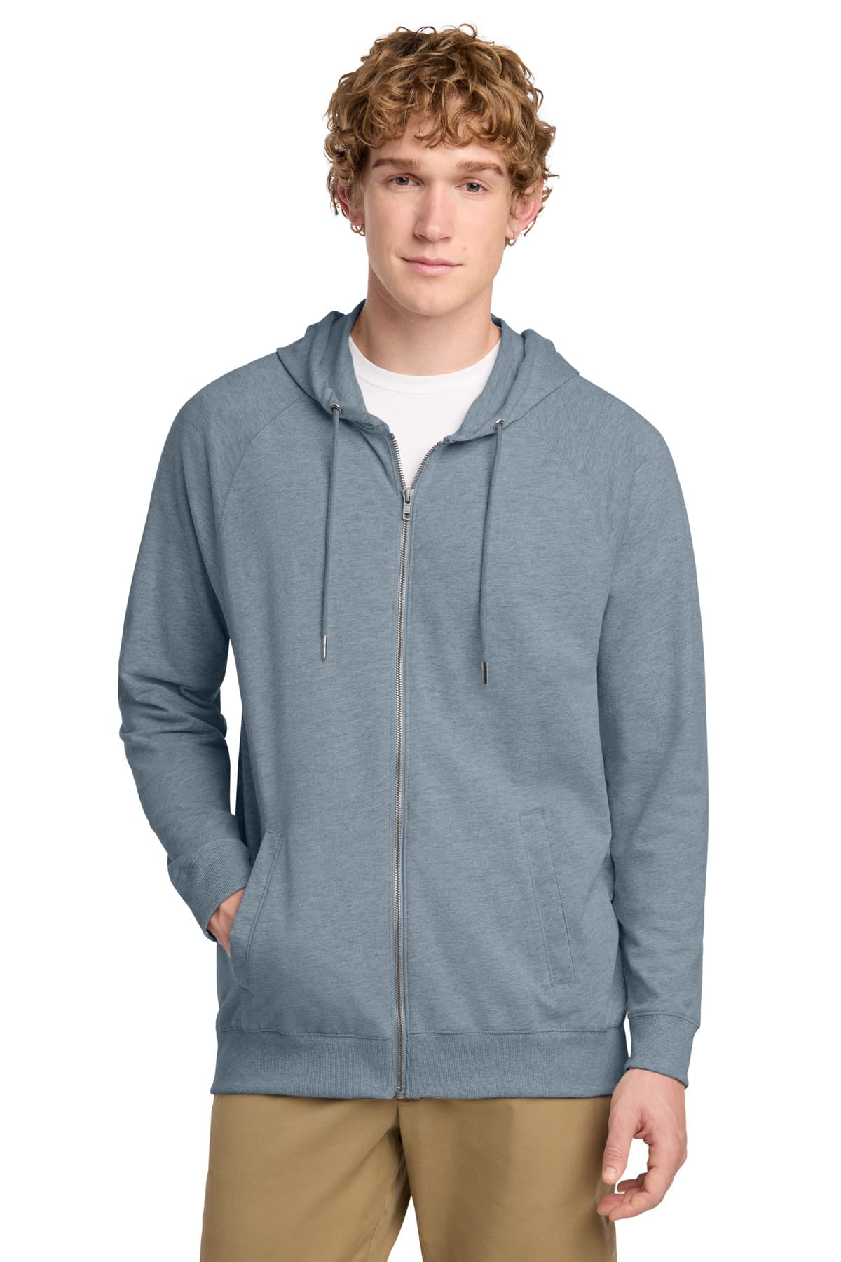 District ® Featherweight French Terry  Full-Zip Hoodie — Flint Blue Heather