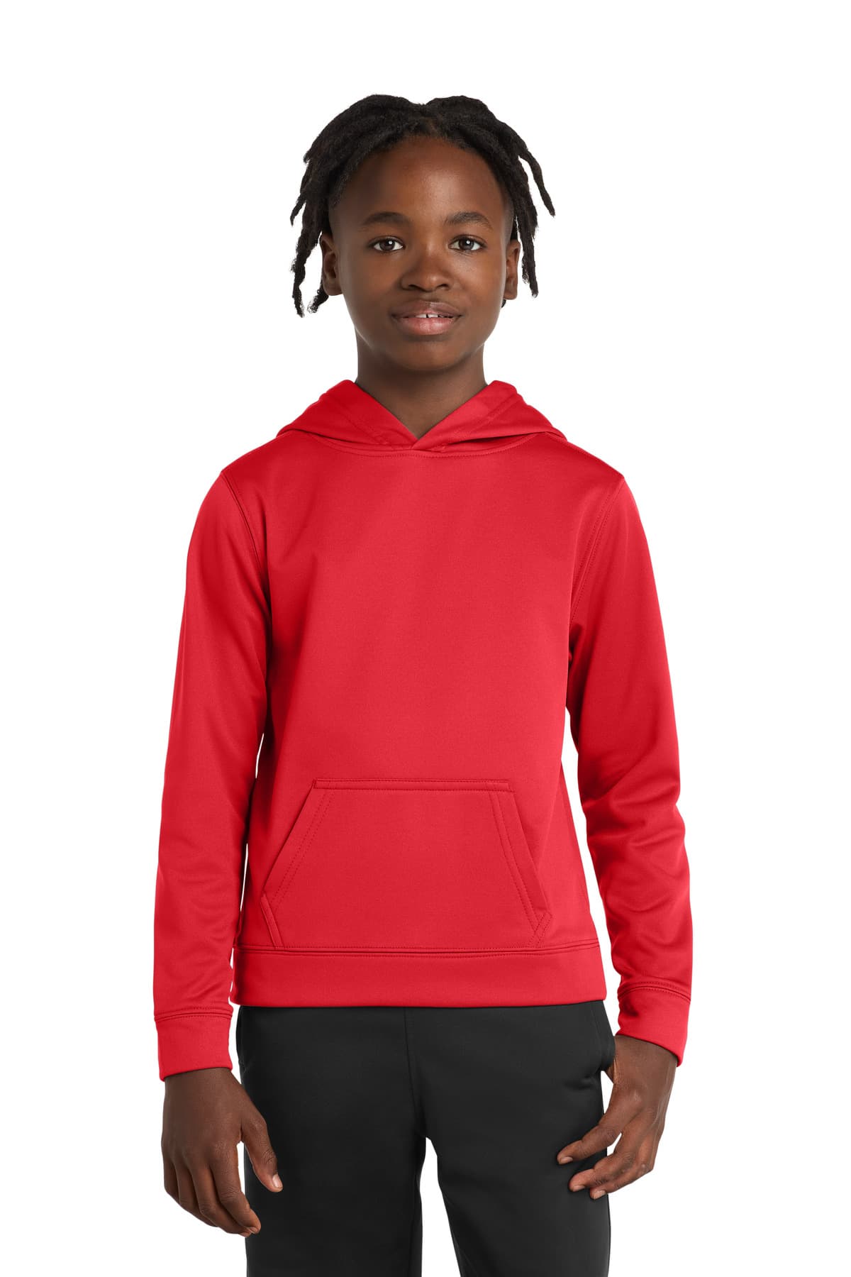 Port & Co  Youth Performance Fleece Pullover Hooded Sweatshirt — Red