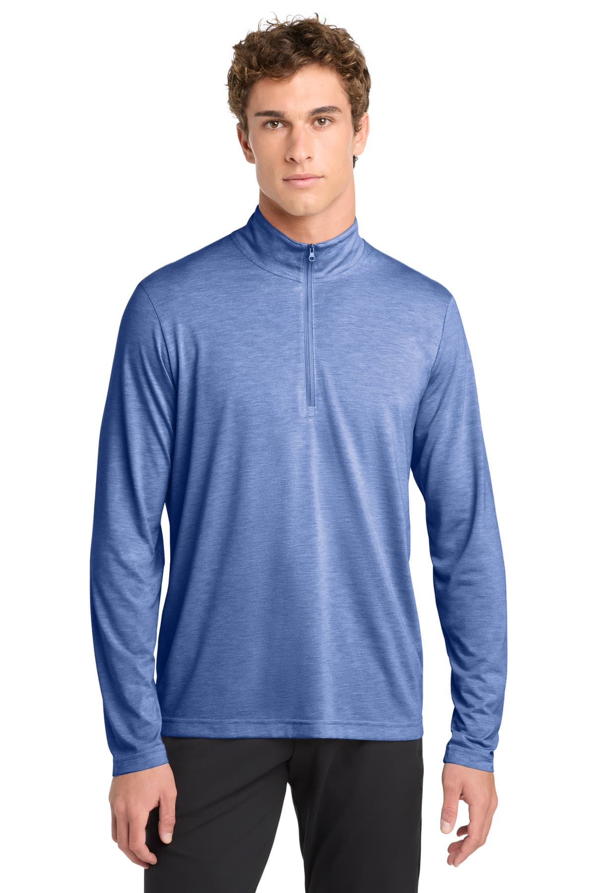 Sport-Tek ® PosiCharge ® Tri-Blend Wicking 1/4-Zip Pullover — True Royal Heather