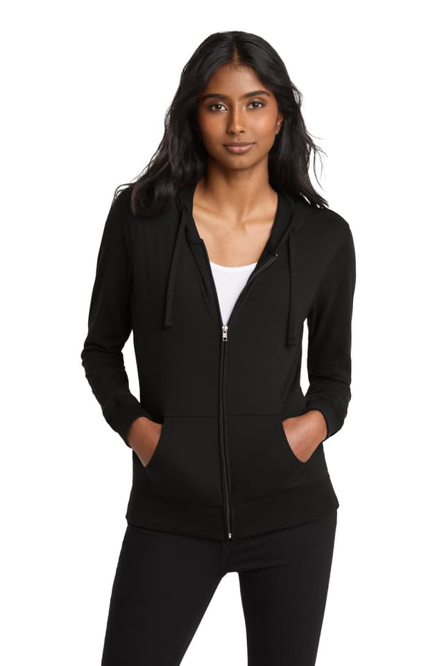 District ® Women's Fitted Jersey Full-Zip Hoodie