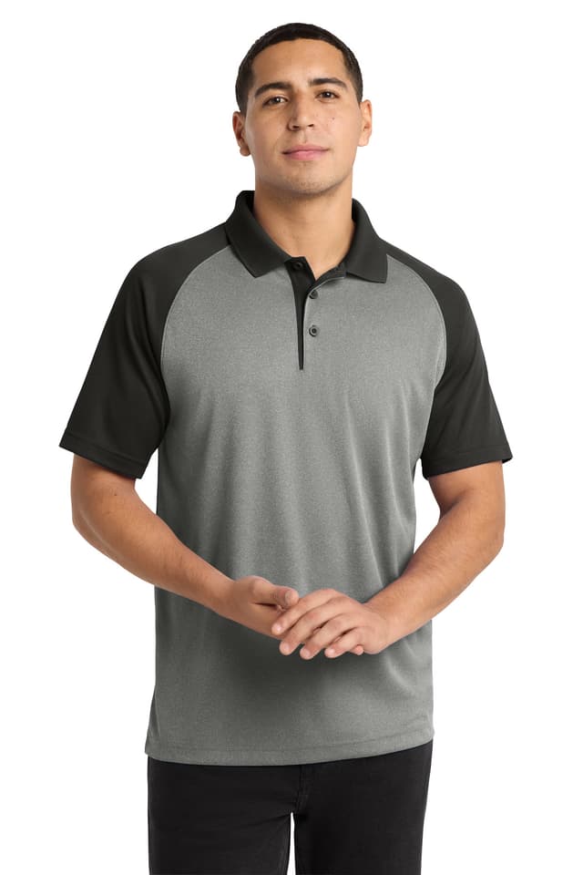 Sport-Tek ® PosiCharge ® RacerMesh ® Raglan Heather Block Polo