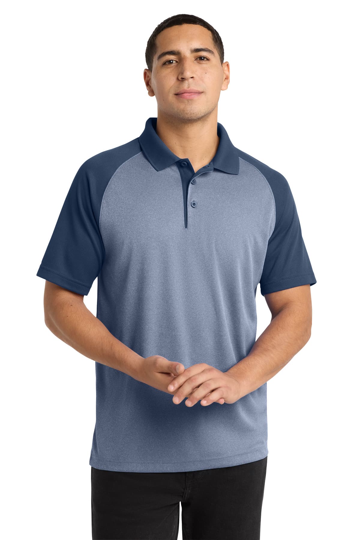 Sport-Tek ® PosiCharge ® RacerMesh ® Raglan Heather Block Polo
