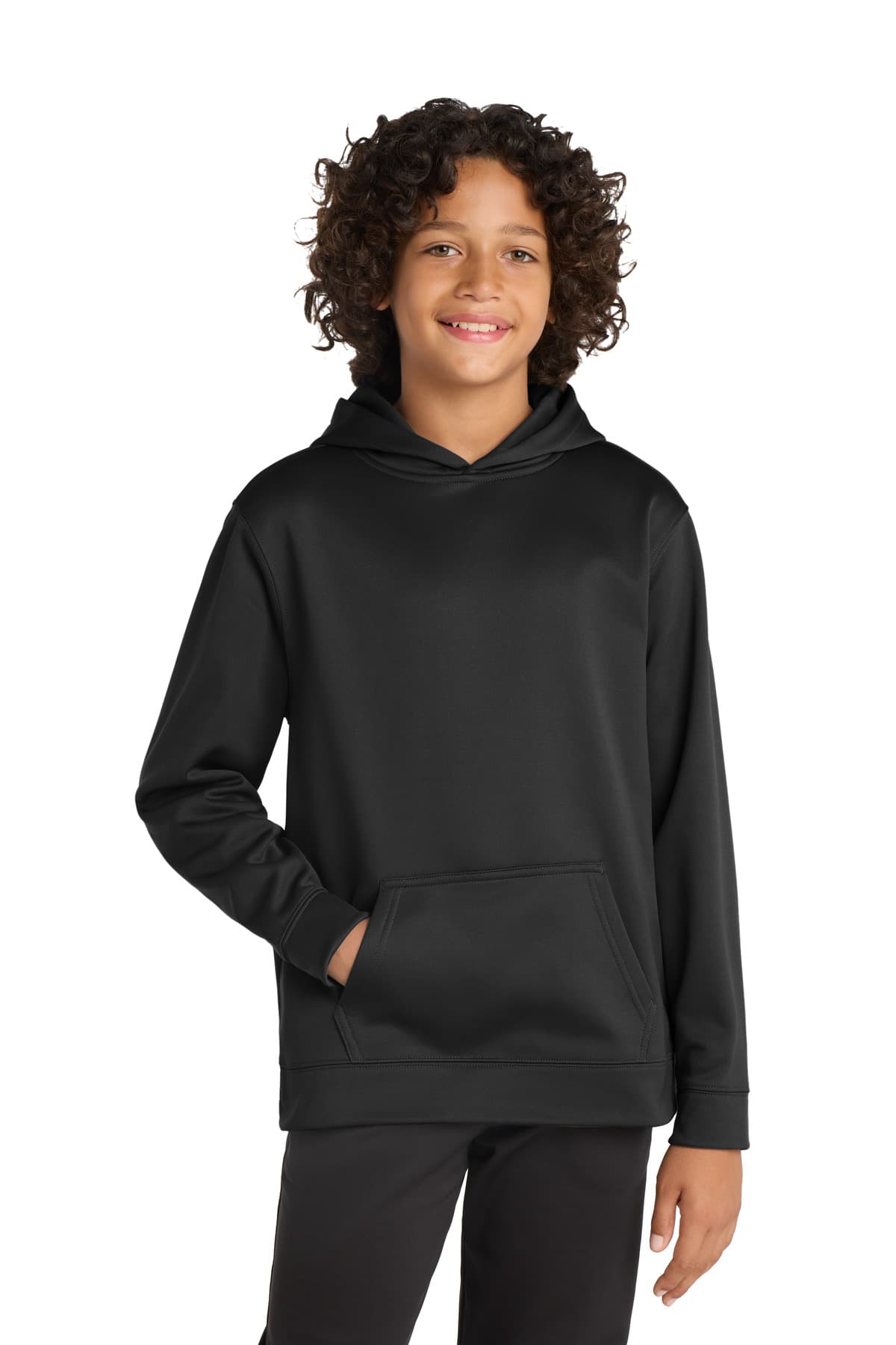 Sport-Tek ® Youth Sport-Wick ® Fleece Hooded Pullover — Black