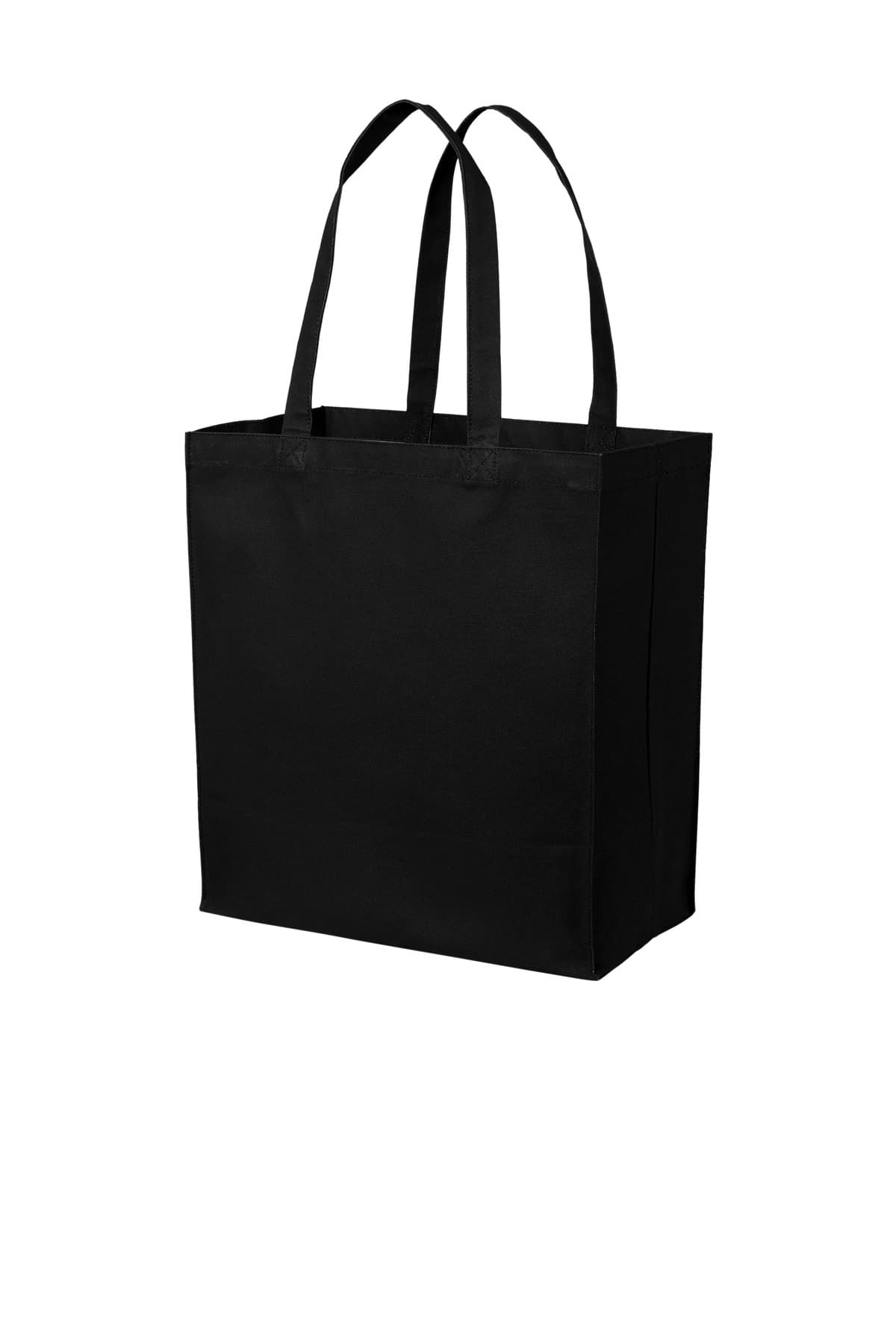 Port Authority ® Cotton Canvas Over-the-Shoulder Tote — Deep Black