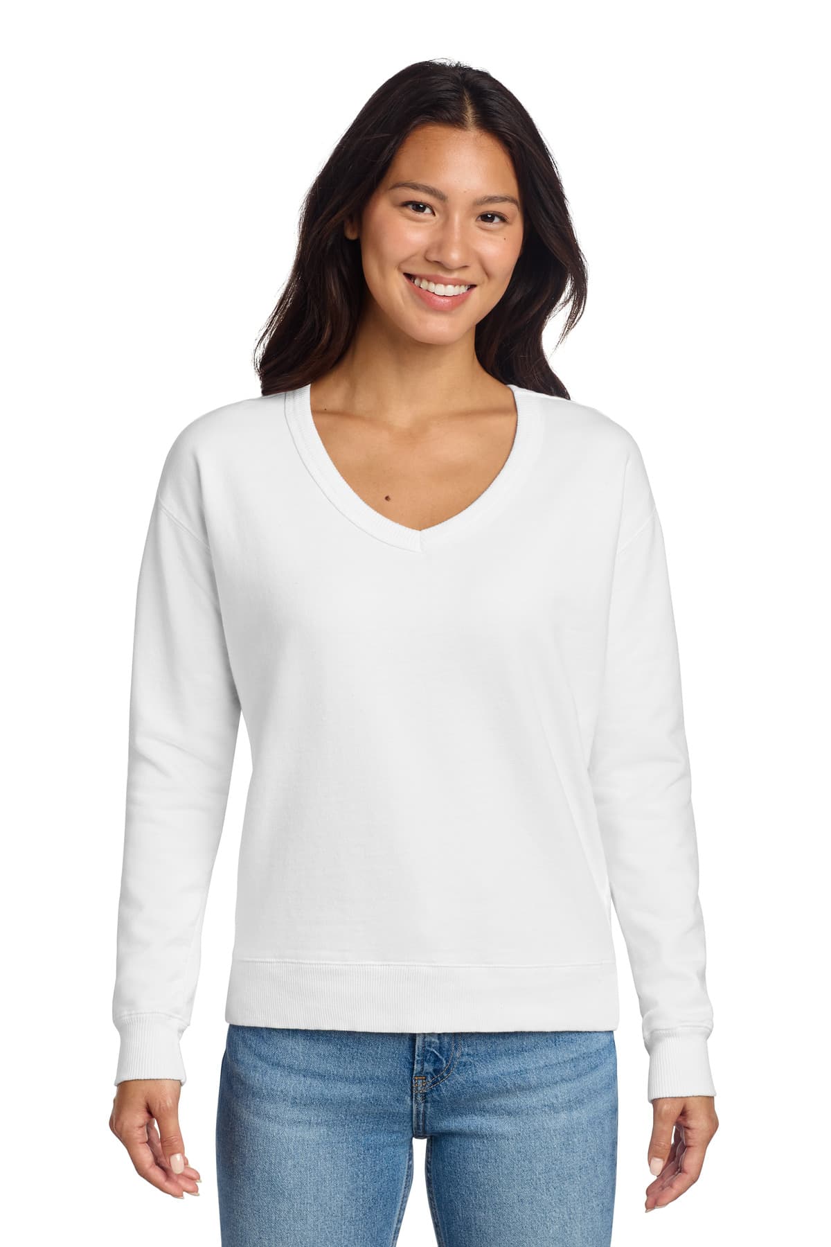 Port & Co  Women's Beach Wash ® Garment-Dyed V-Neck Sweatshirt