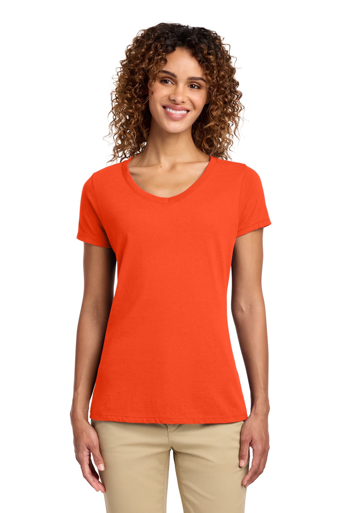 Port & Co  Women's Fan Favorite V-Neck Tee — Orange
