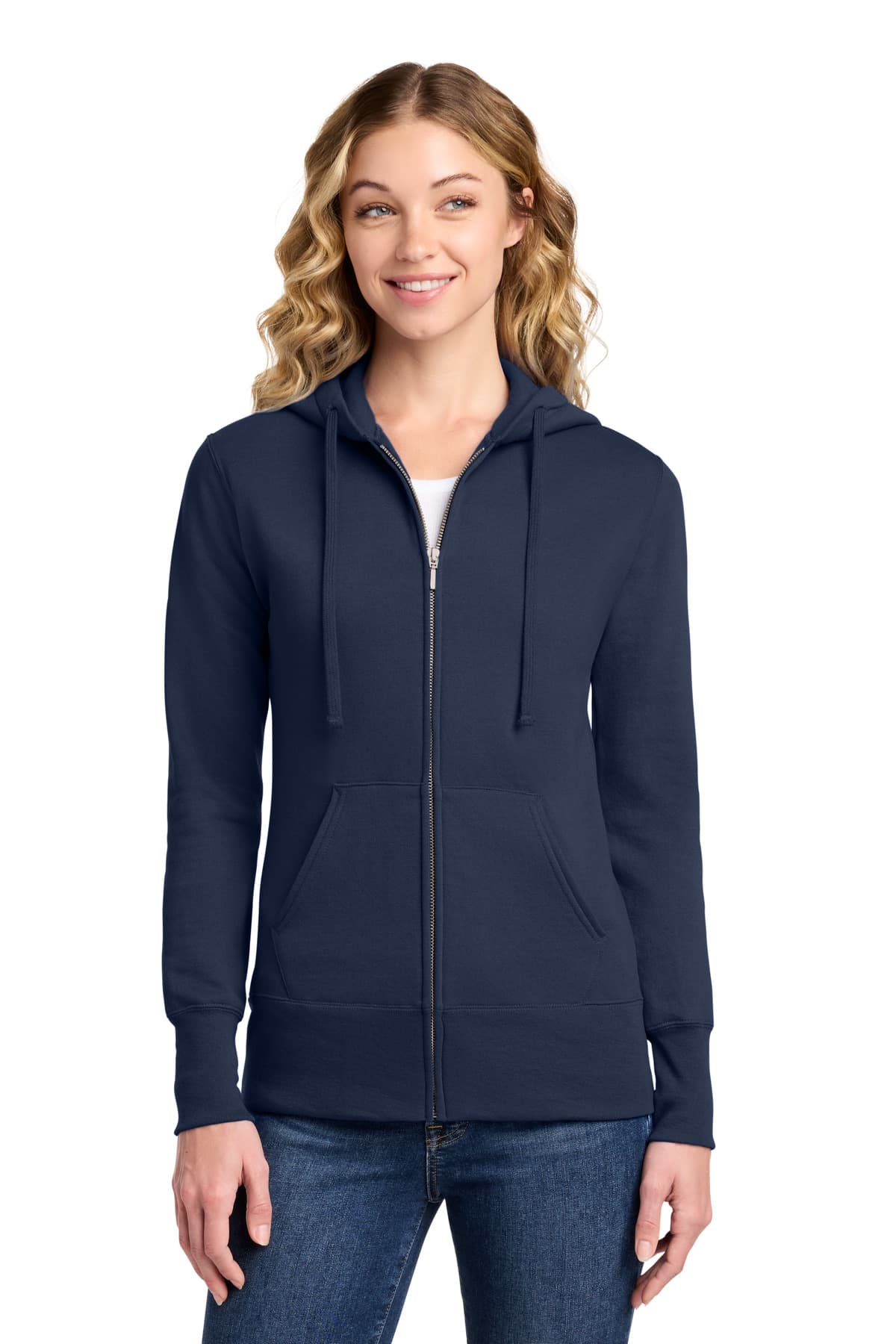 Port & Co  Women's Core Fleece Full-Zip Hooded Sweatshirt