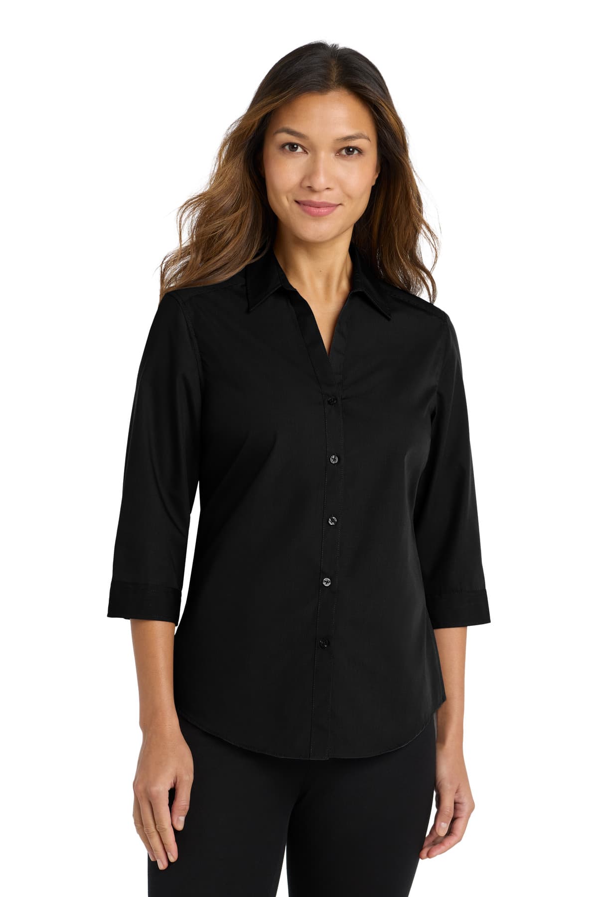 Port Authority ® Women's 3/4-Sleeve Carefree Poplin Shirt