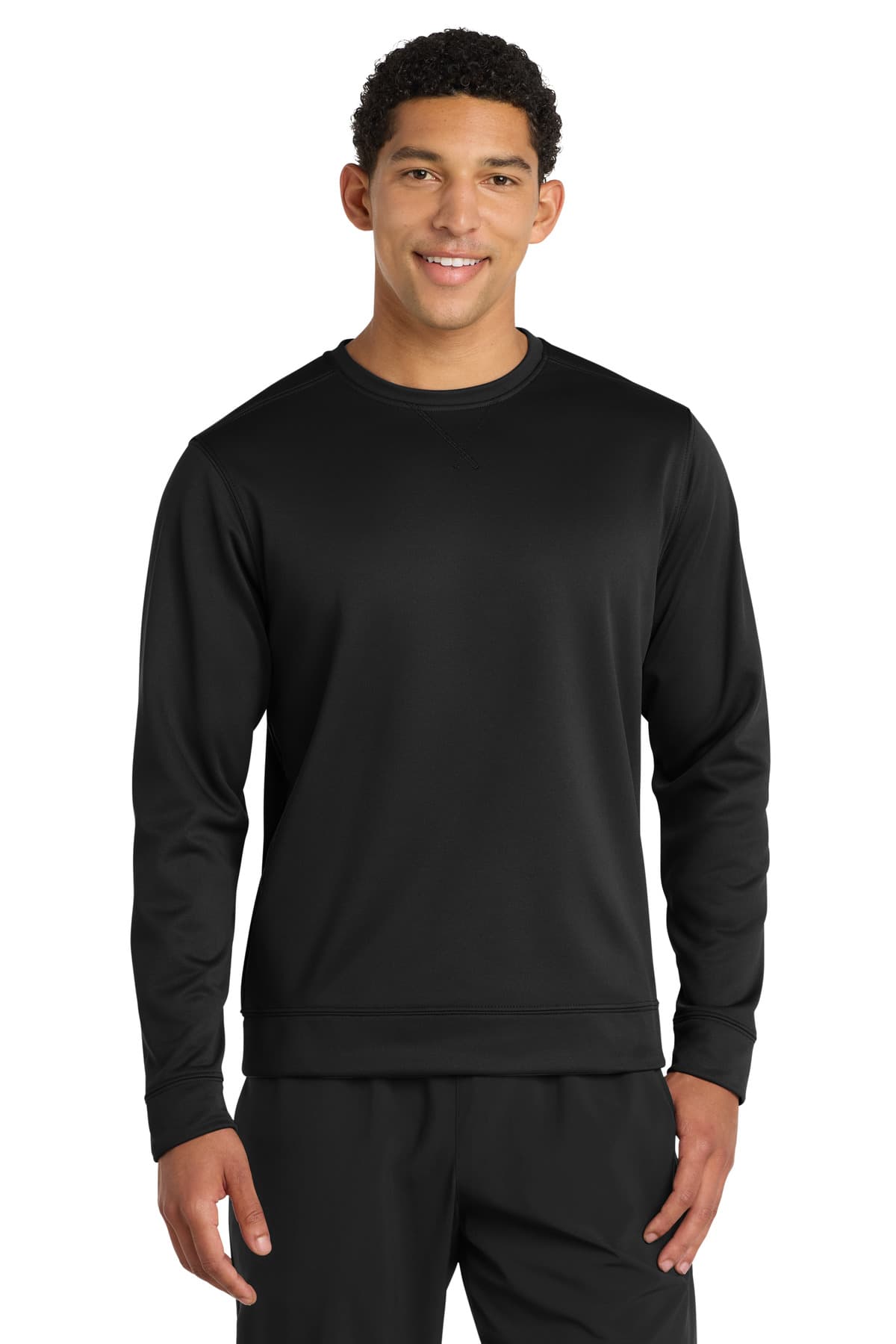 Port & Co  Performance Fleece Crewneck Sweatshirt — Jet Black