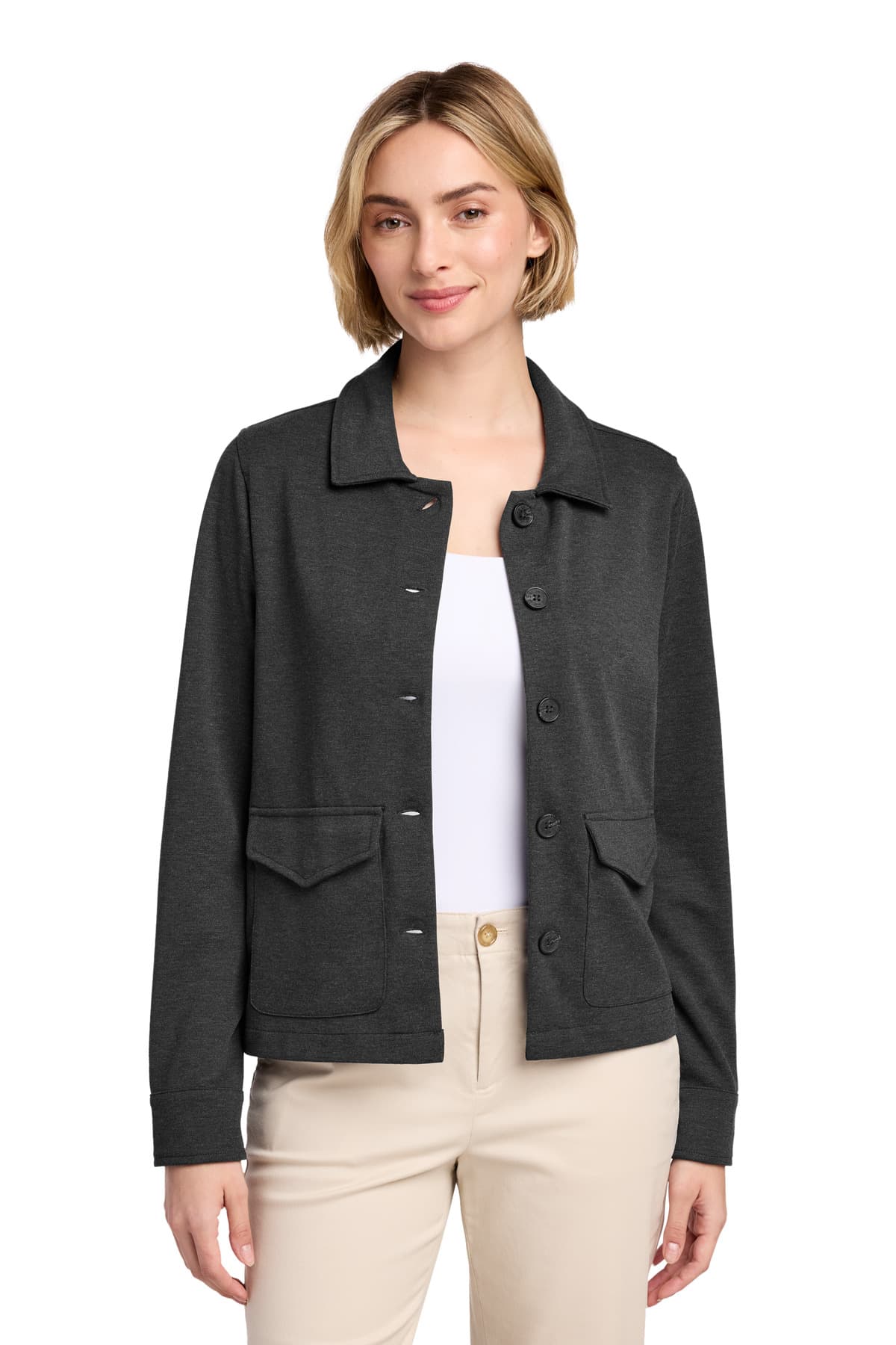 Brooks Brothers ® Women's Mid-Layer Stretch Button Jacket — Windsor Grey Heather