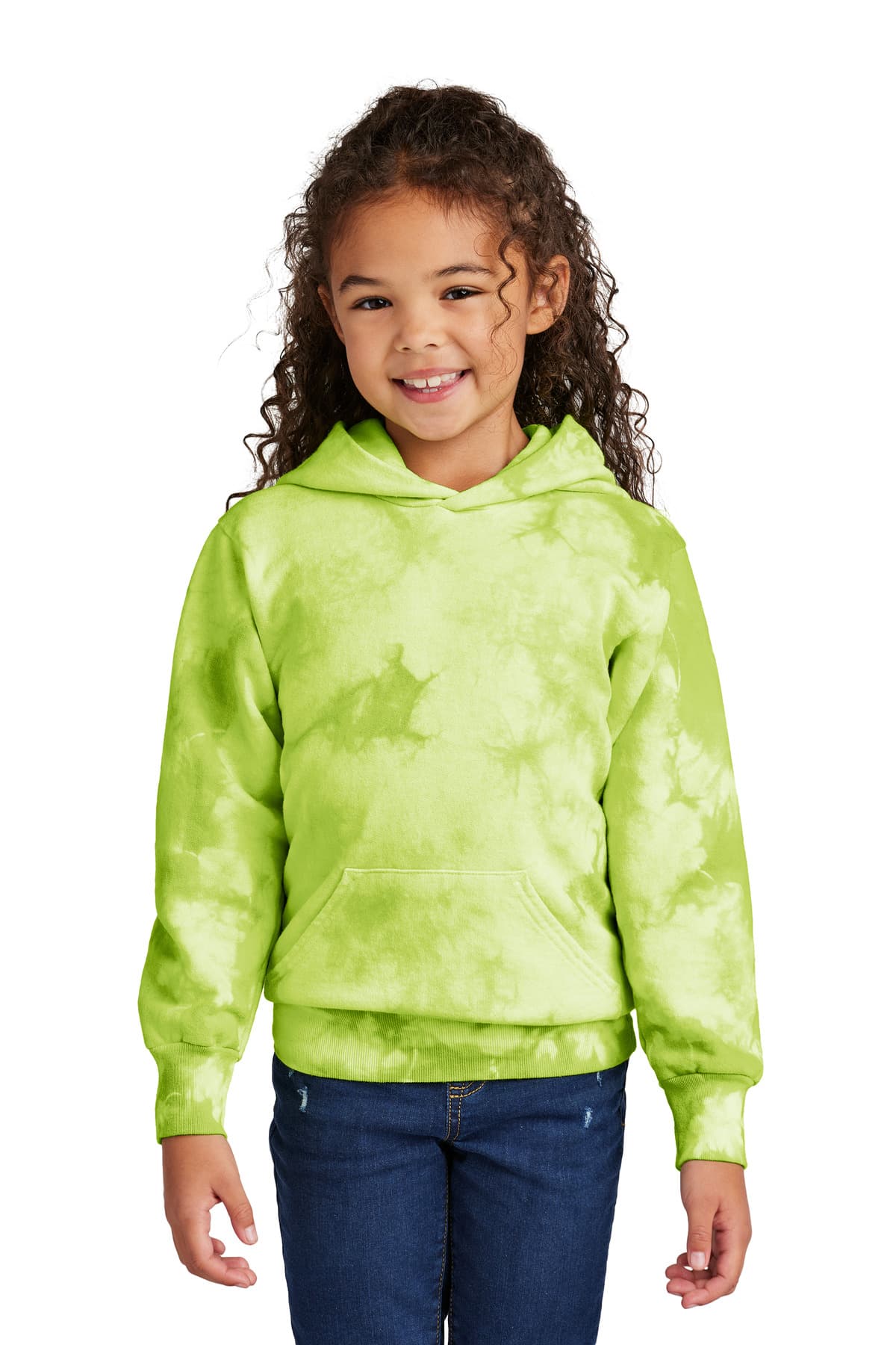Port & Co  Youth Crystal Tie-Dye Pullover Hoodie — Lemon Lime