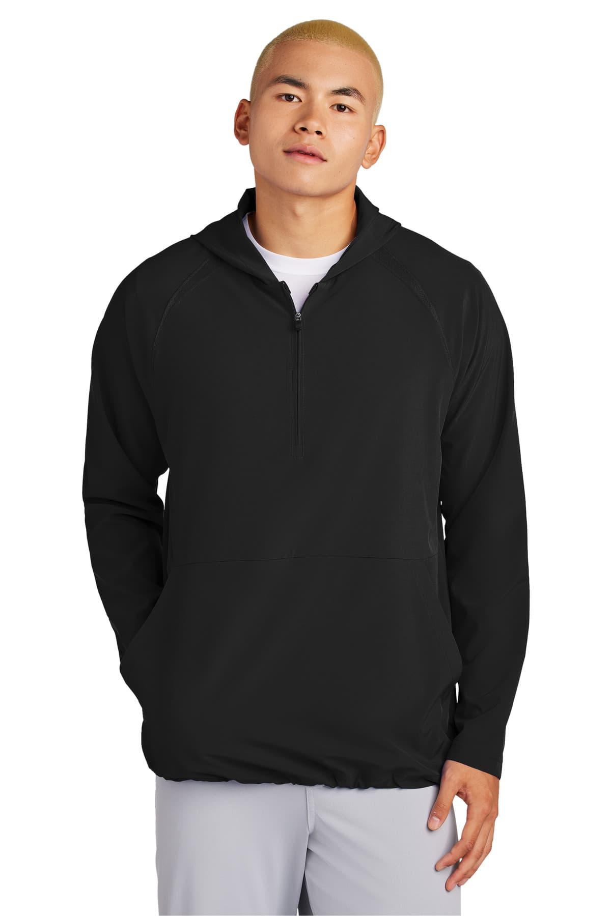 Sport-Tek ® Repeat 1/2-Zip Long Sleeve Hooded Jacket