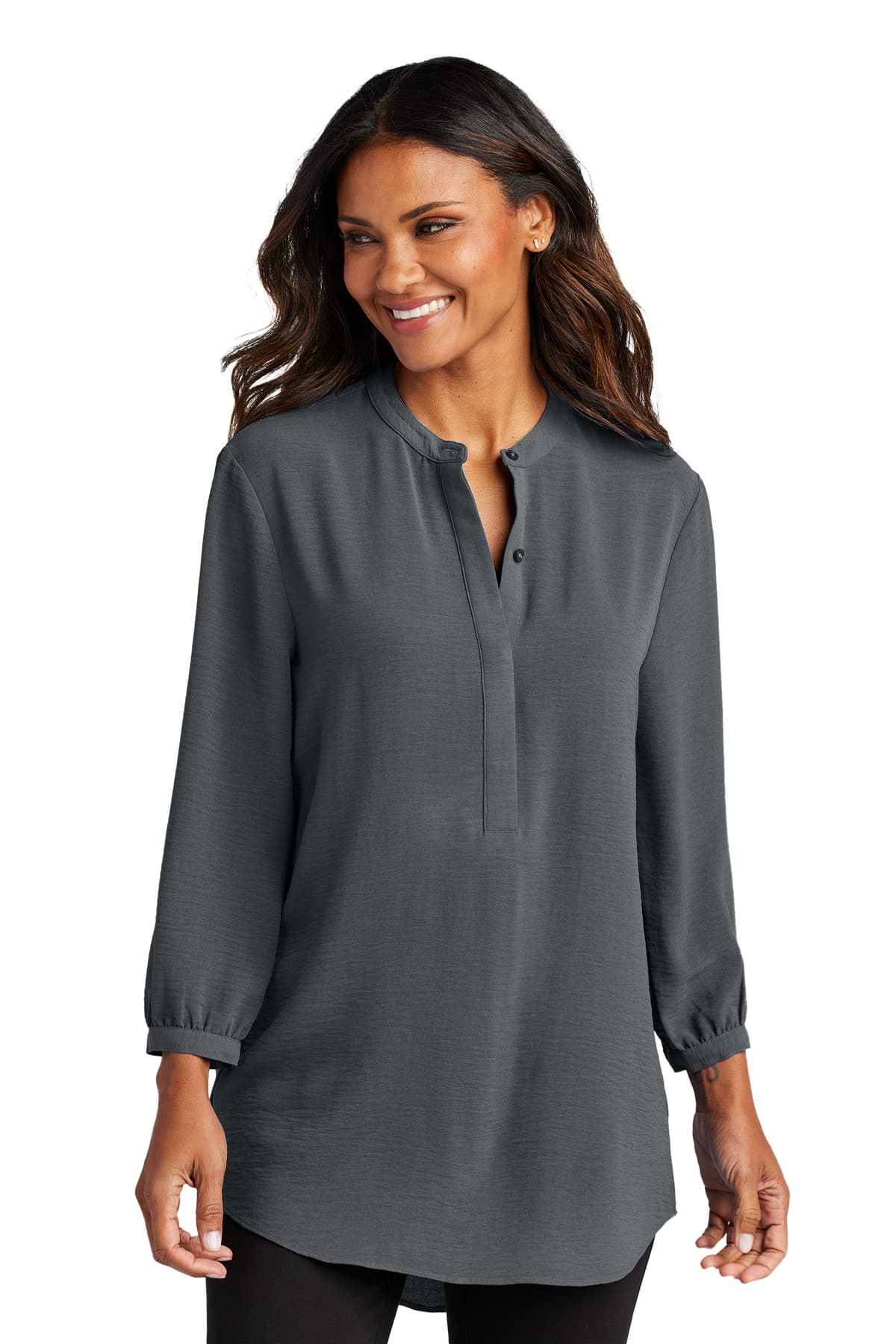 Port Authority ® Women's 3/4-Sleeve Textured Crepe Tunic