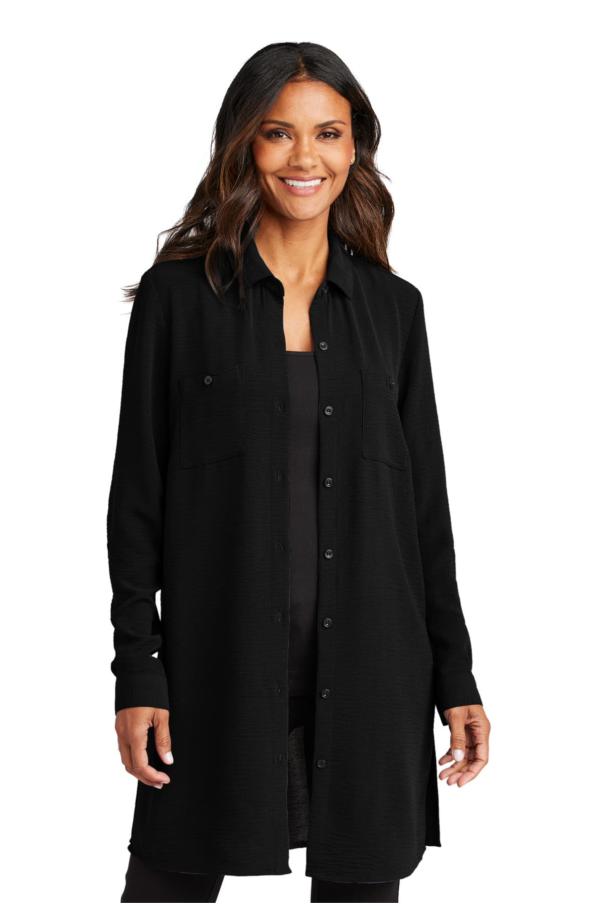Port Authority ® Women's Textured Crepe Long Tunic
