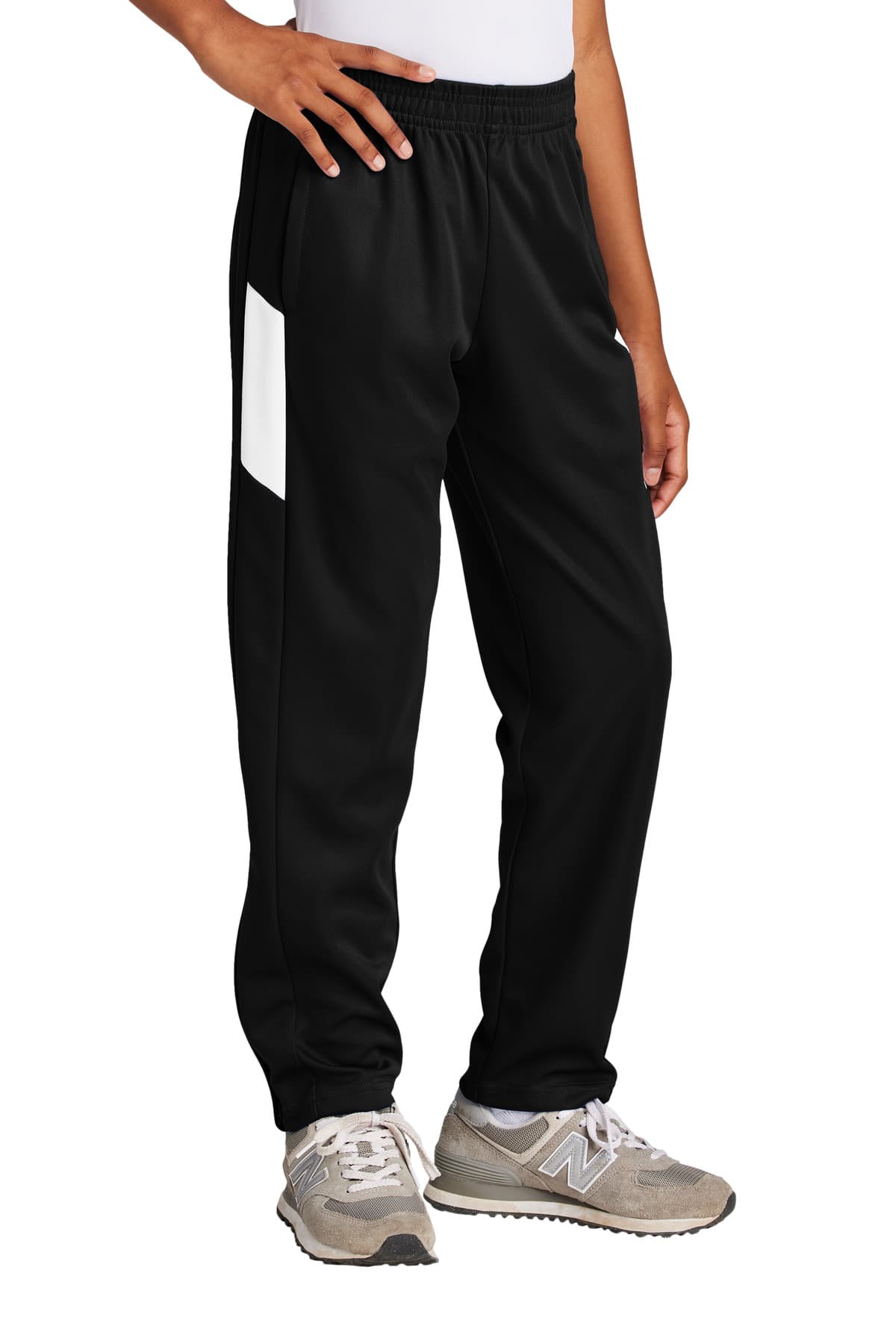 Sport-Tek ® Youth Travel Pant — Black/ White