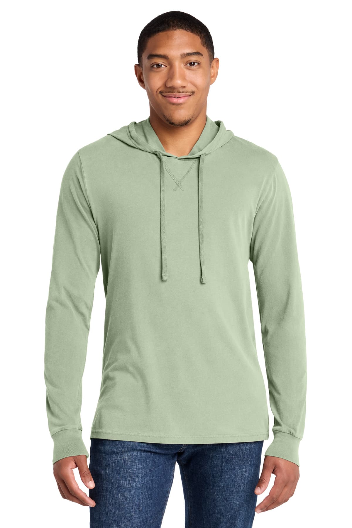 Allmade ® Unisex Mineral Dye Organic Cotton Hoodie Tee — Lichen Green