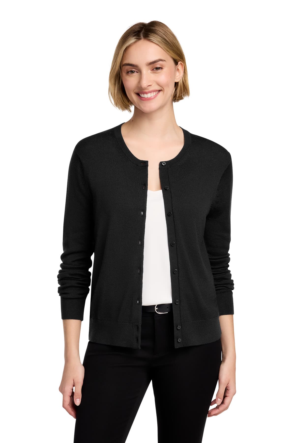 Brooks Brothers ® Women's Washable Merino Cardigan Sweater — Deep Black