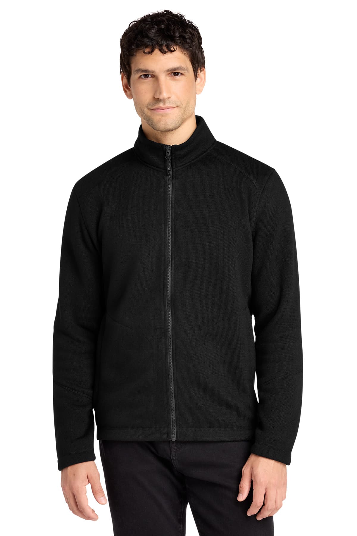 Port Authority ® Arc Sweater Fleece Jacket — Deep Black