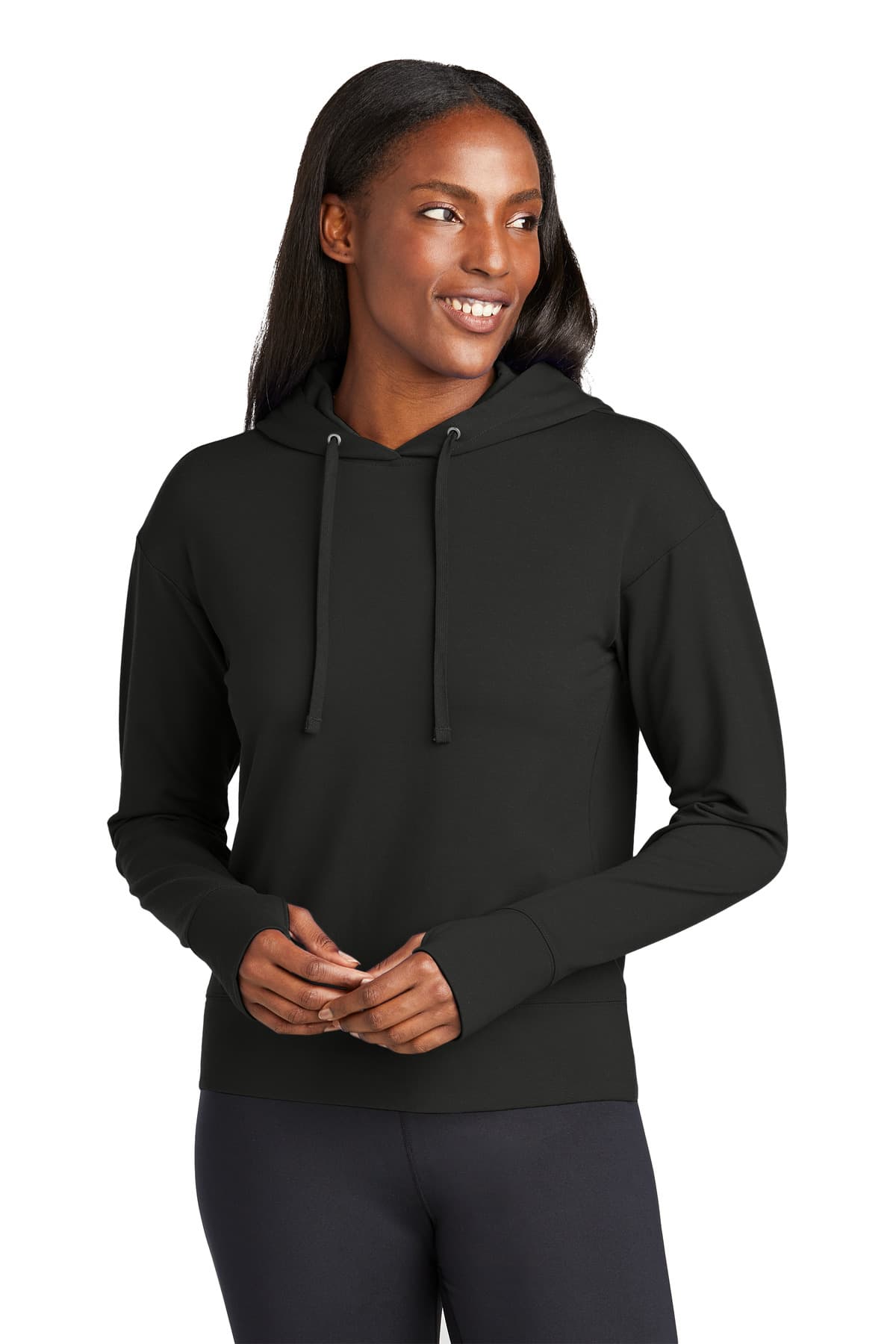 Sport-Tek ® Women's Sport-Wick ® Flex Fleece Pullover Hoodie — Black