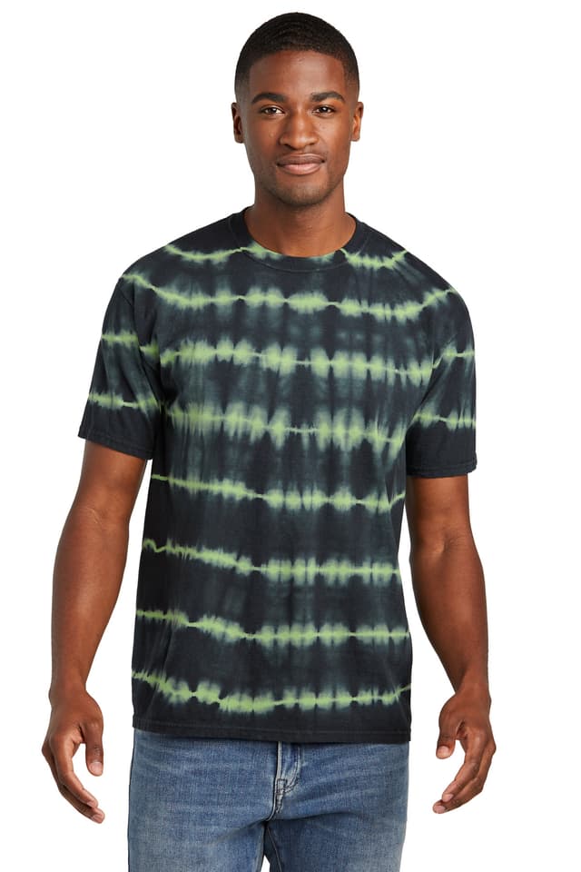 Port & Co  Allover Stripe Tie-Dye Tee