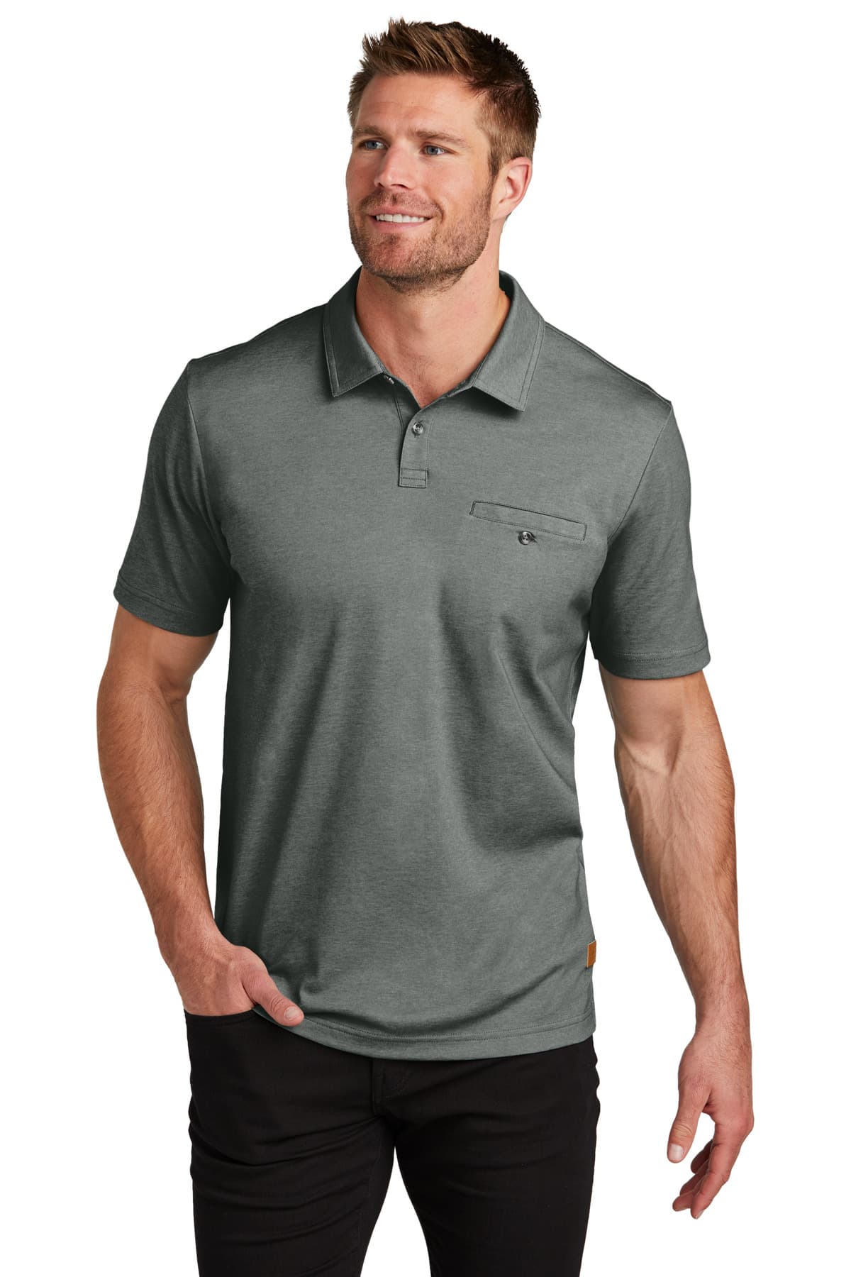TravisMathew Sunsetters Pocket Polo — Black Heather