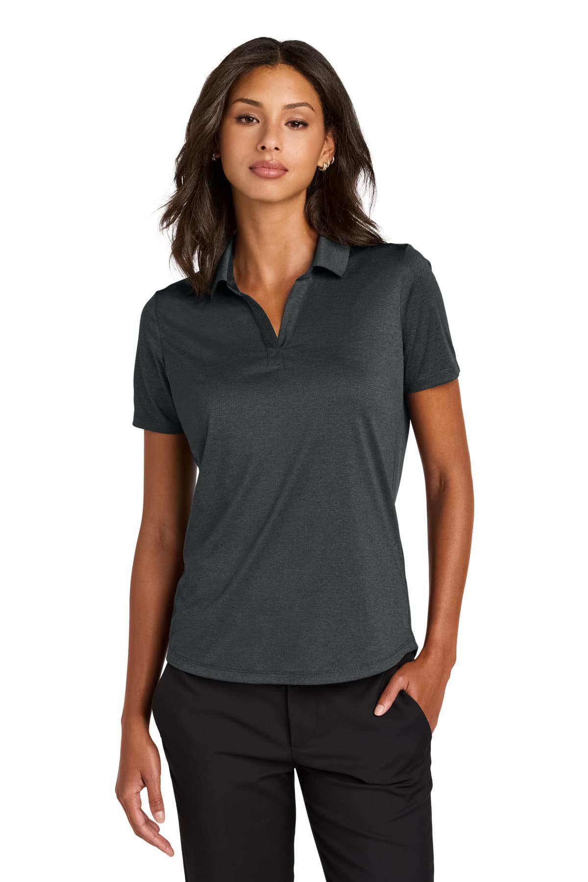 Mercer+Mettle ® Women's Recharge Jersey Polo — Anchor Grey Heather