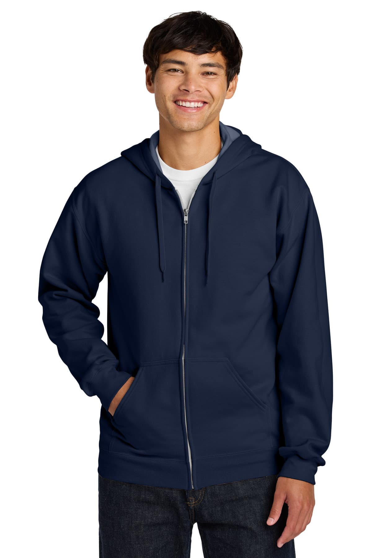 Gildan Softstyle ® Midweight Fleece Full-Zip Hooded Sweatshirt — Navy