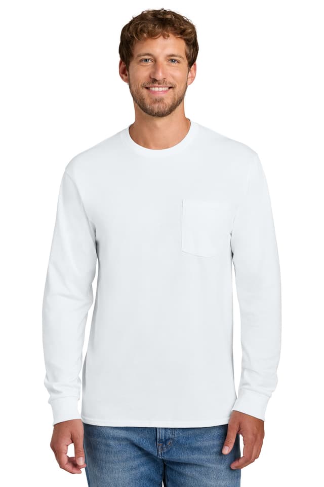 Port & Co  Tall Long Sleeve Essential Pocket Tee