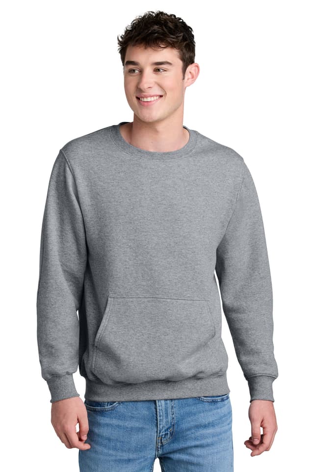 Port & Co  Core Fleece Crewneck Pocket Sweatshirt