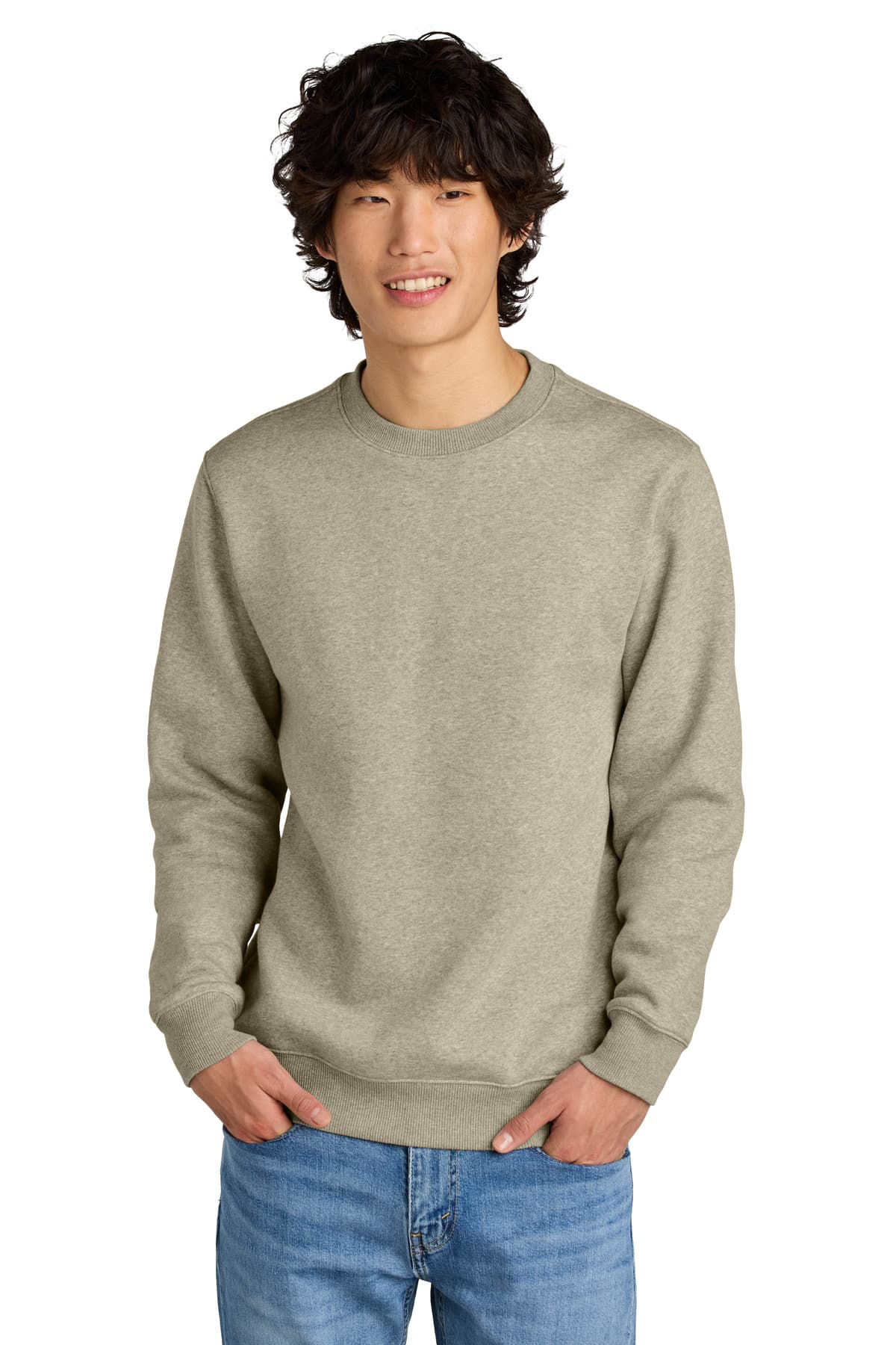 District ® Perfect Weight ® Fleece Crew — Heathered Latte