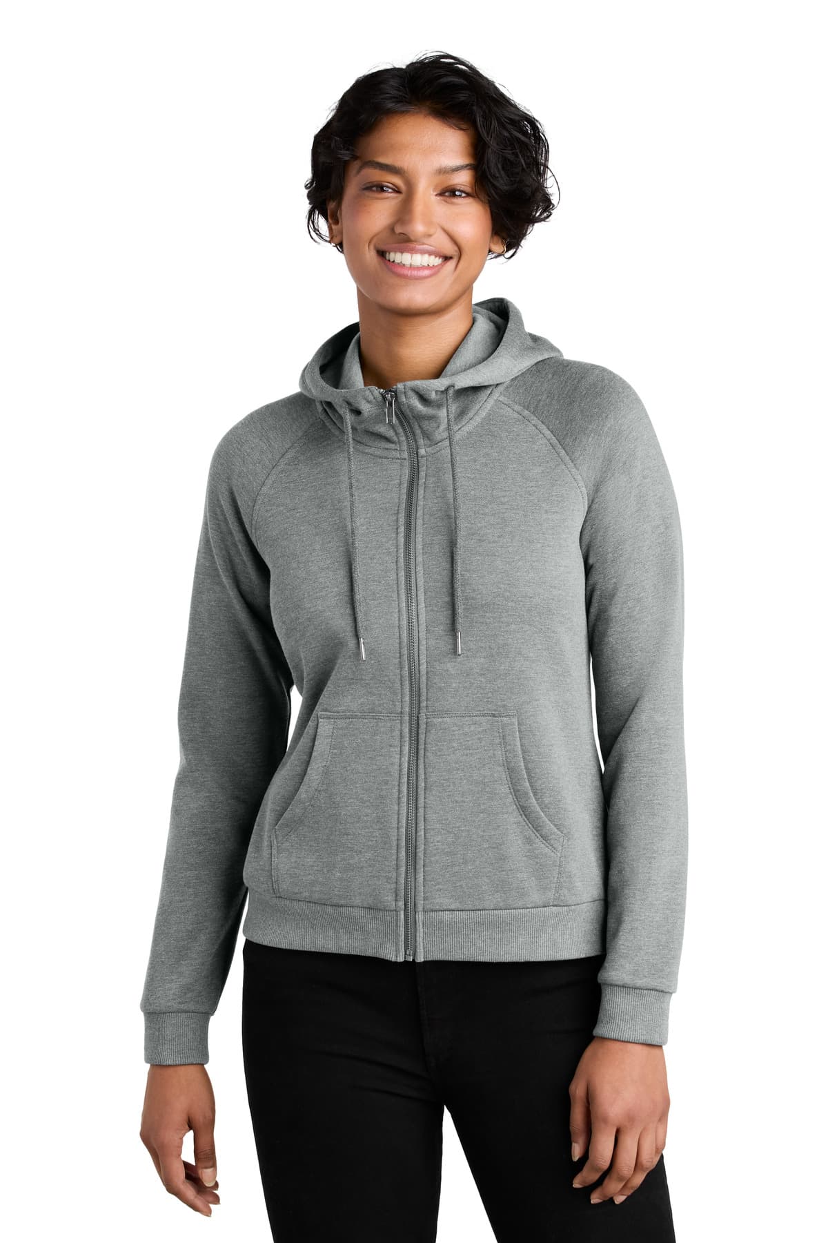 Allmade ® Women's Organic CVC Fleece Full-Zip Hoodie — Aluminum Grey Heather
