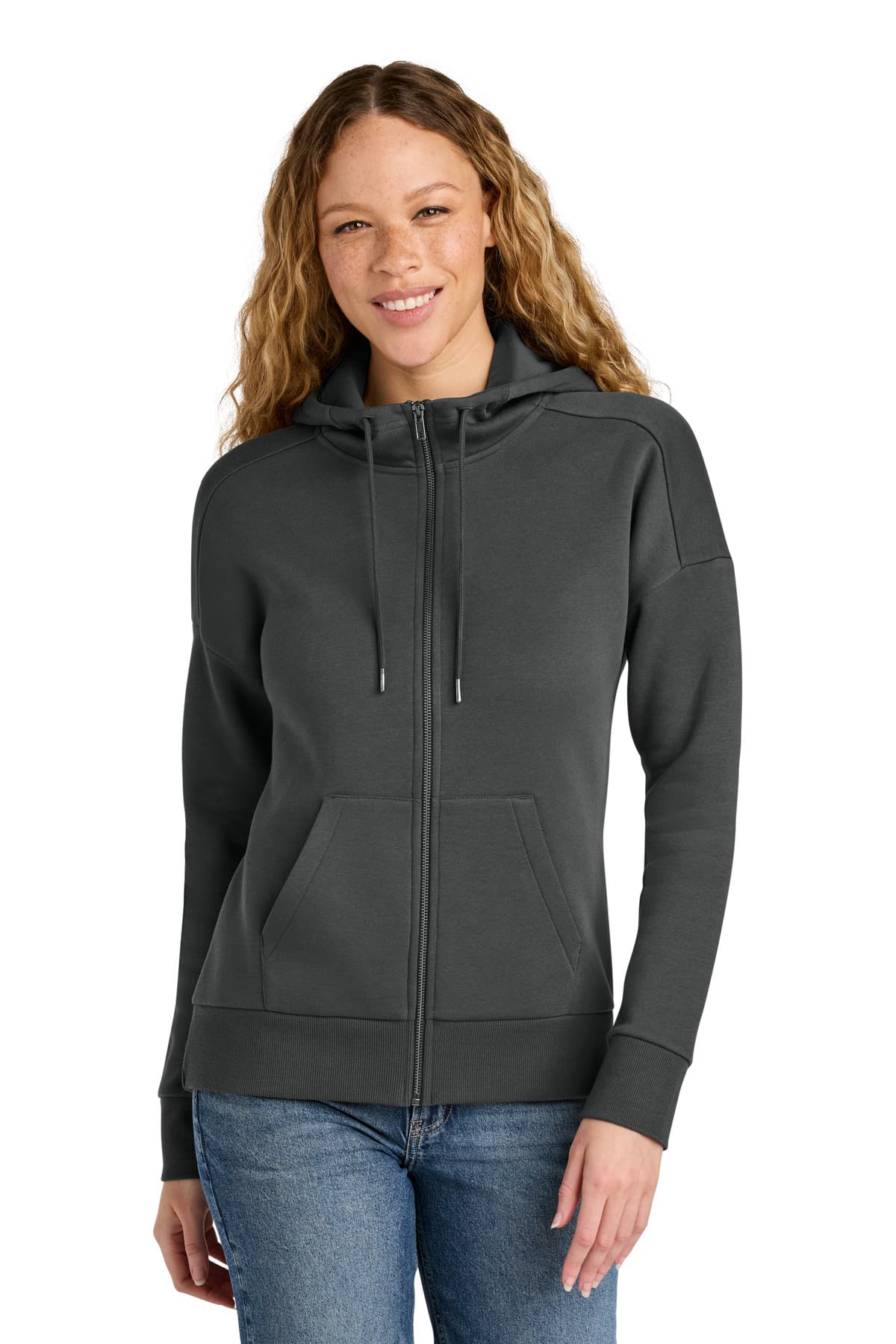 District ® Women's Perfect Weight ® Fleece Drop Shoulder Full-Zip Hoodie