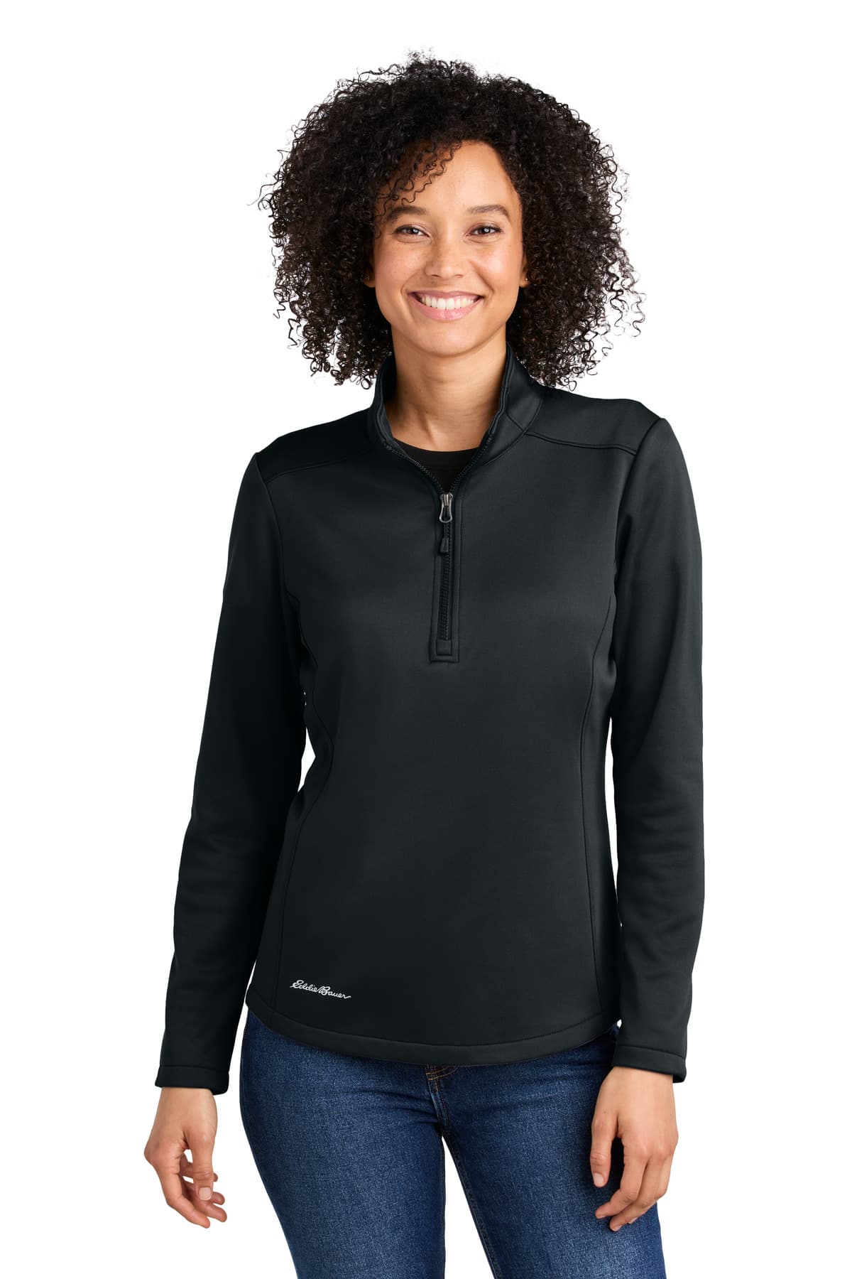 Eddie Bauer ® Women's Smooth Mid Layer Fleece 1/2-Zip — Black