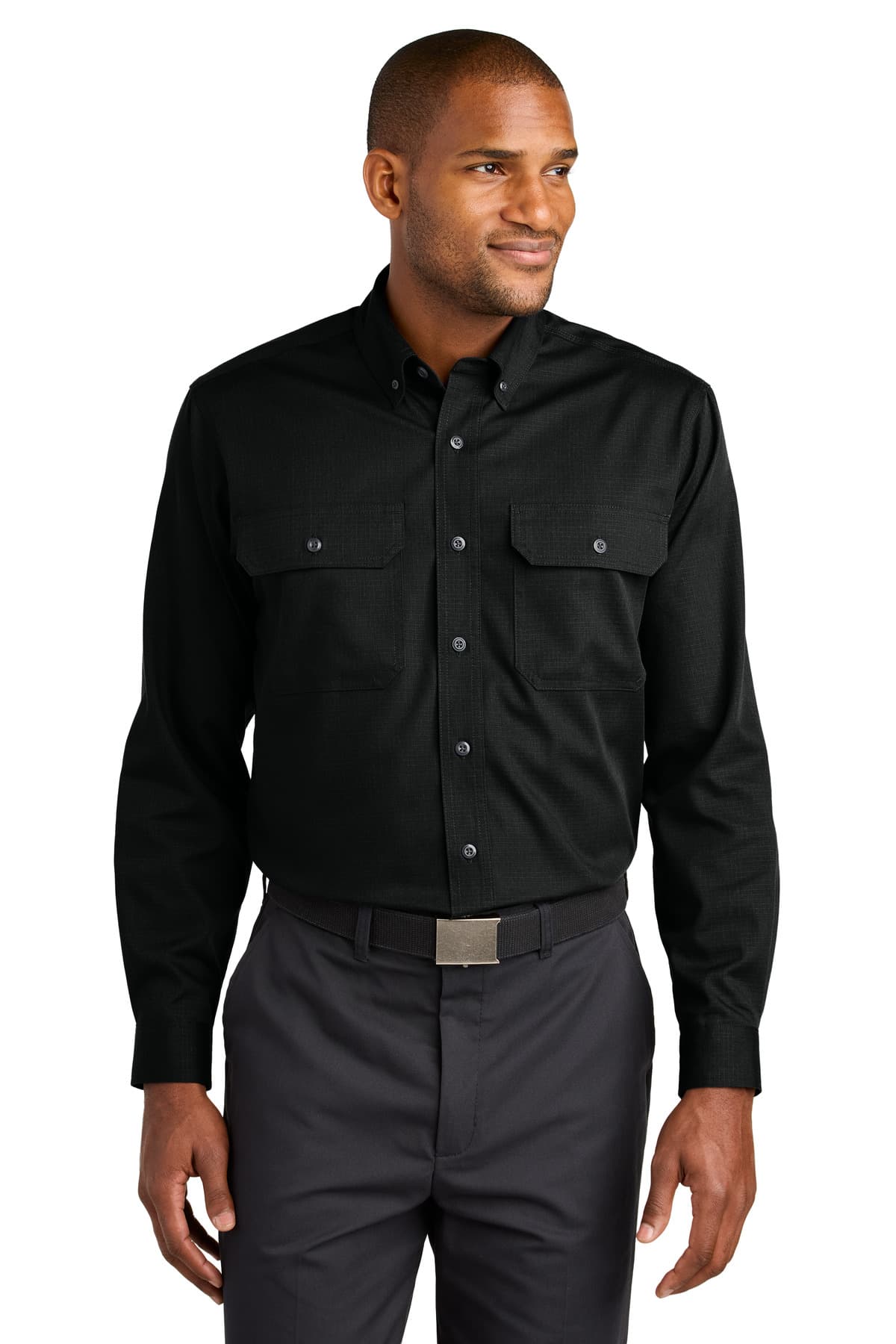 CornerStone ® Long Sleeve Select Ripstop Shirt — Black