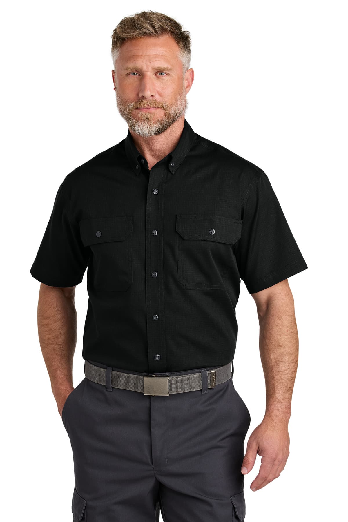 CornerStone ® Short Sleeve Select Ripstop Shirt — Black