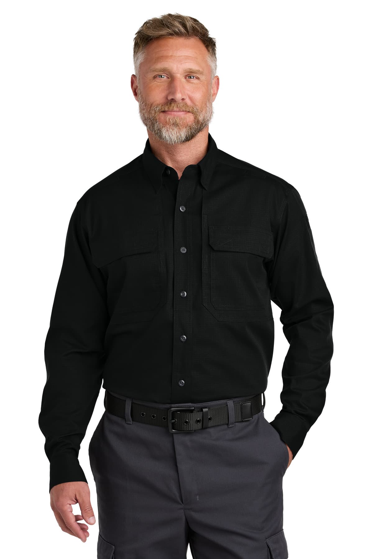 CornerStone ® Long Sleeve Select Tactical Shirt — Black
