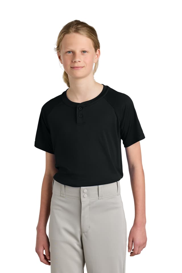 Sport-Tek ® Youth PosiCharge ® Competitor  2-Button Henley
