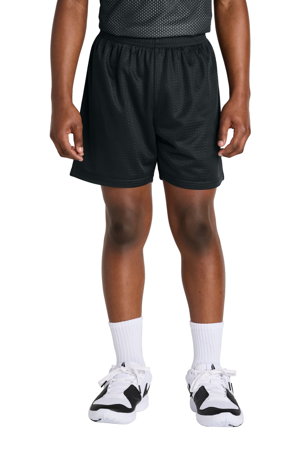 Sport-Tek ® Youth PosiCharge ® Mesh 5' Short — Black